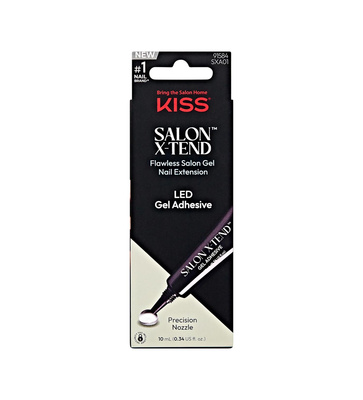 KISS Salon X-tend Press-On Nails with Nail Glue | Clear Gel Adhesive - 10ml | Perfect Fit & Easy Application - Buy Online on GoSupps.com
