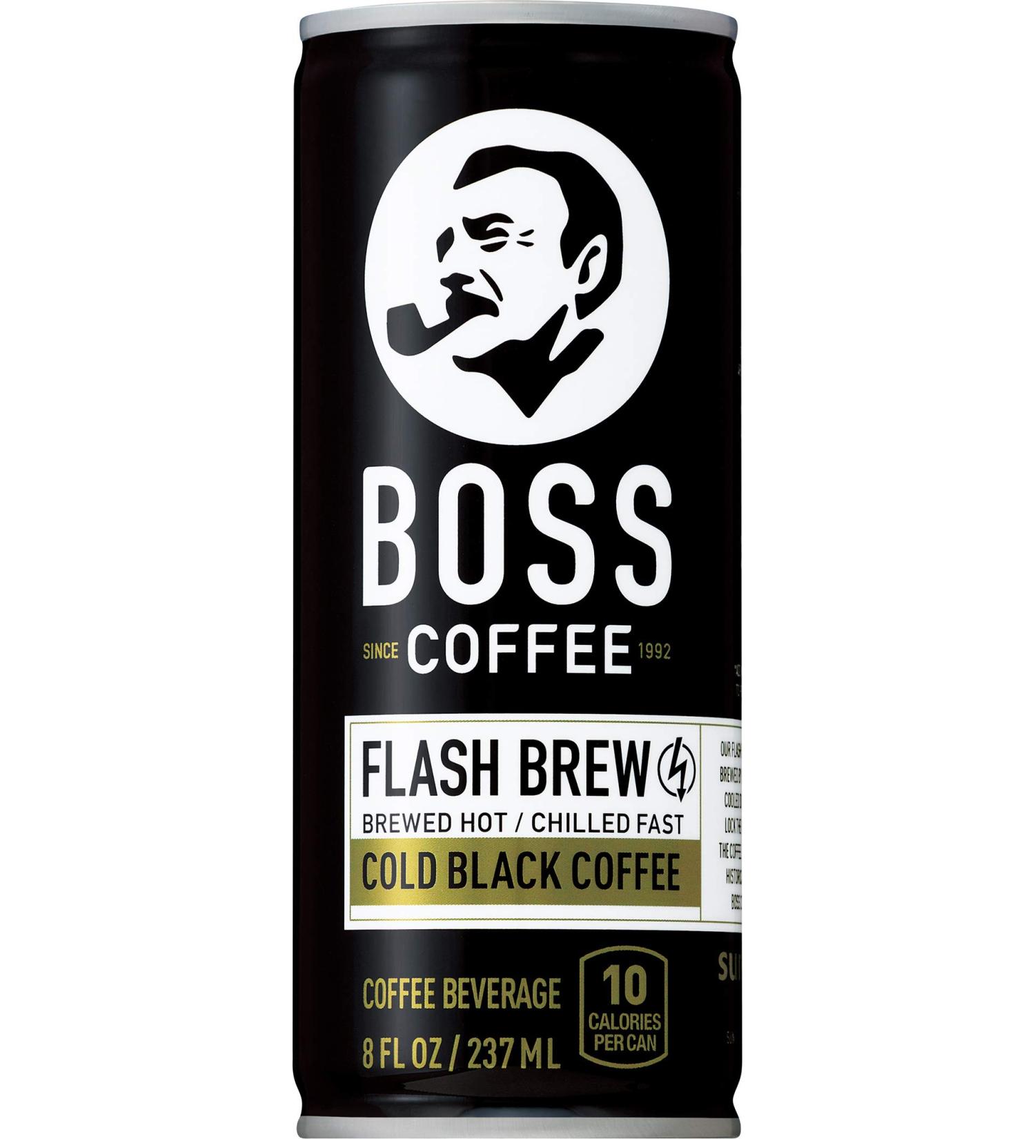 BOSS Coffee by Suntory - Japanese Flash Brew Original Black Coffee 8oz 12 Pack - Imported from Japan - Espresso Doubleshot - Ready to Drink - Keto Friendly, Vegan, No Sugar, Gluten, or Dairy - Buy Online on GoSupps.com