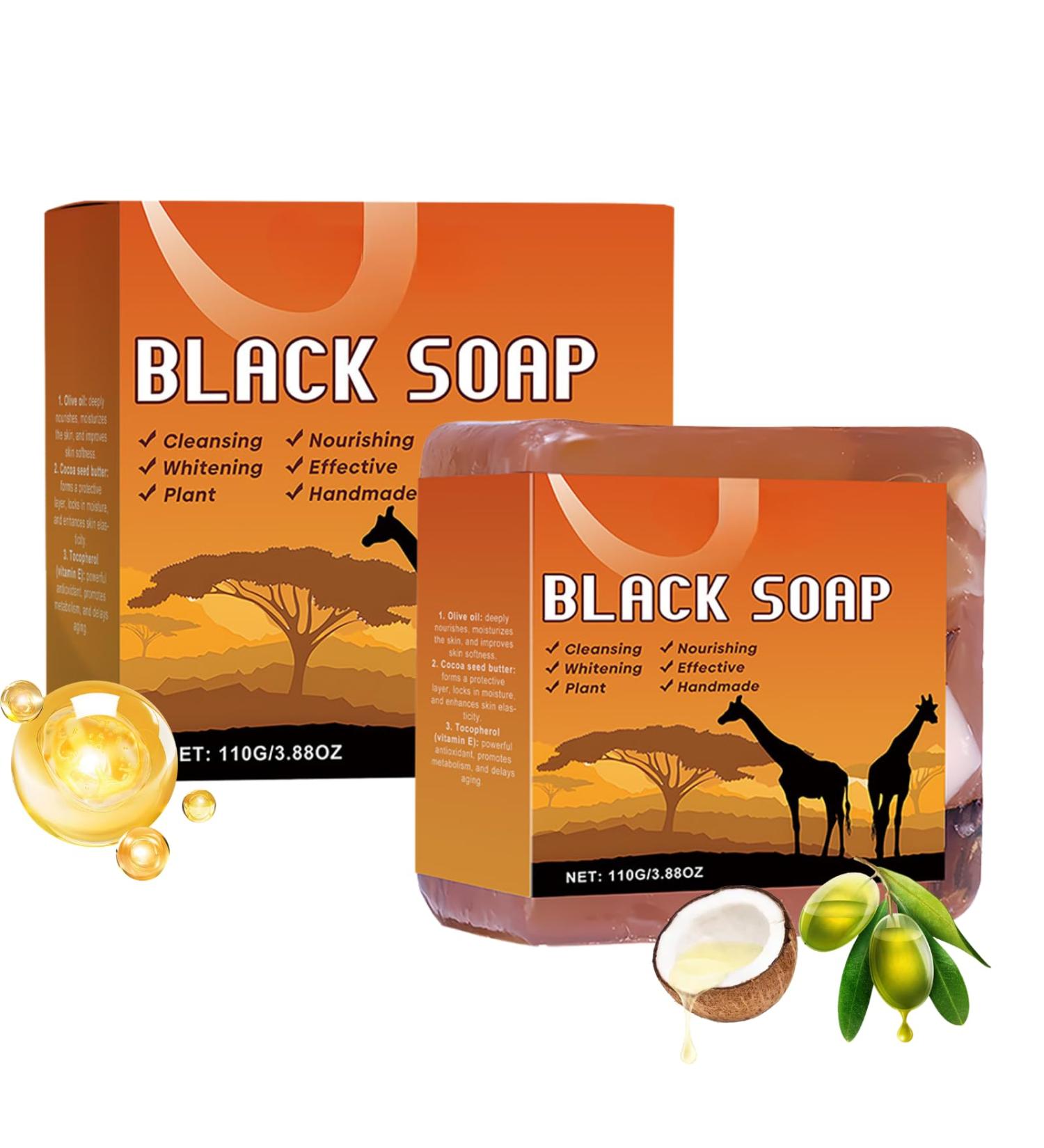 Black Soap Natural Moisturing Soap Bars Organic Soap Body Wash Bar Body Soap Bars Face Soap & Hand Soap Shower Soap Deep Cleanse Bar Soap for Skin Fades Dark Spots Even Skin Tone - Buy Online on GoSupps.com