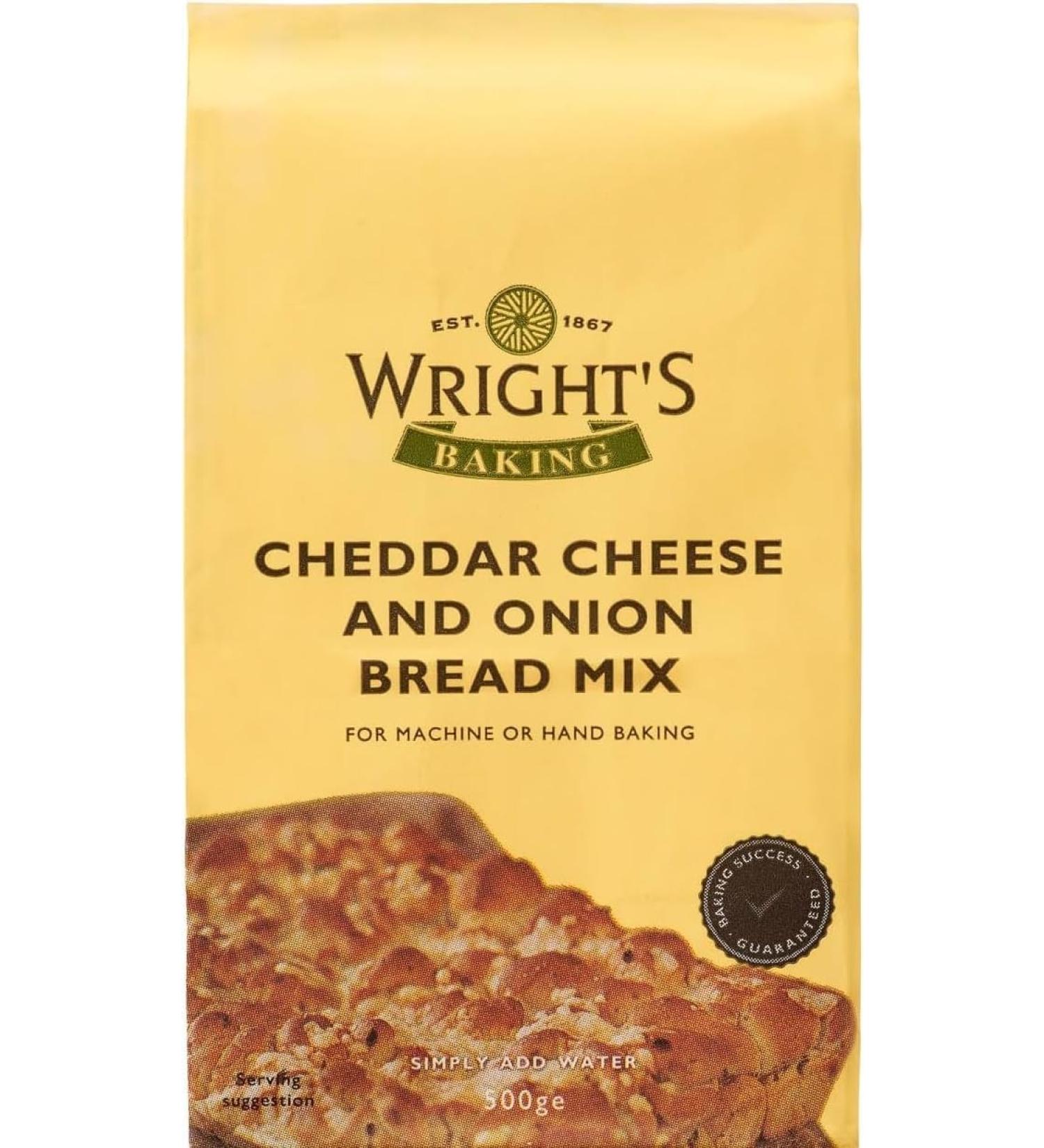 wright's | cheddar and onion bread mix (500g X 5) | Simply Add Oil and Water | For Machine or Hand Baking | Suitable for Vegetarians - Buy Online on GoSupps.com