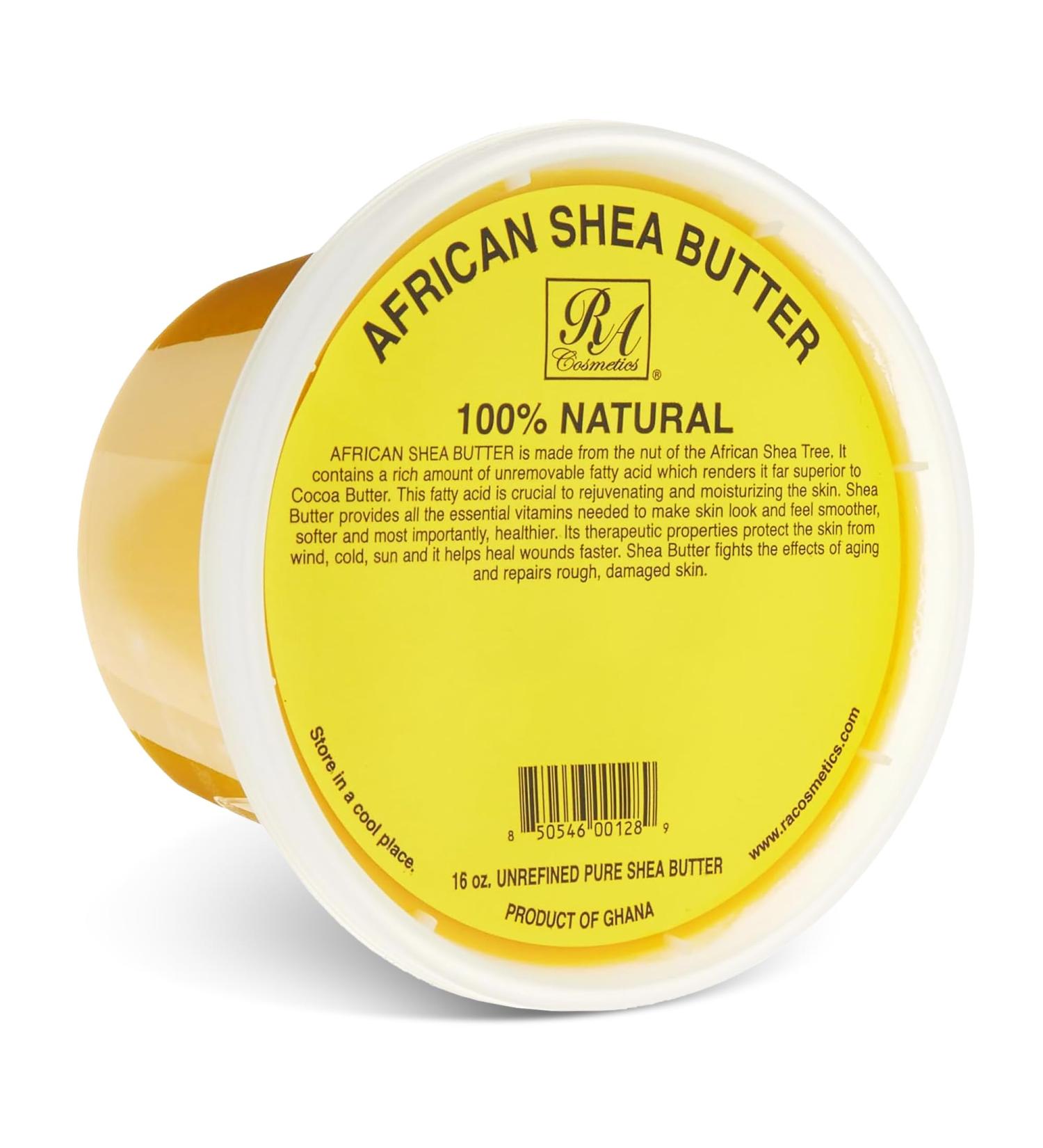 RA Cosmetics 100% Pure African Shea Butter, Golden - Unrefined, Raw African Luxury Head-to-Toe Moisture Miracle for Radiant Skin and Luscious Hair - Sourced from Ghana - 16 oz Jar - Buy Online on GoSupps.com