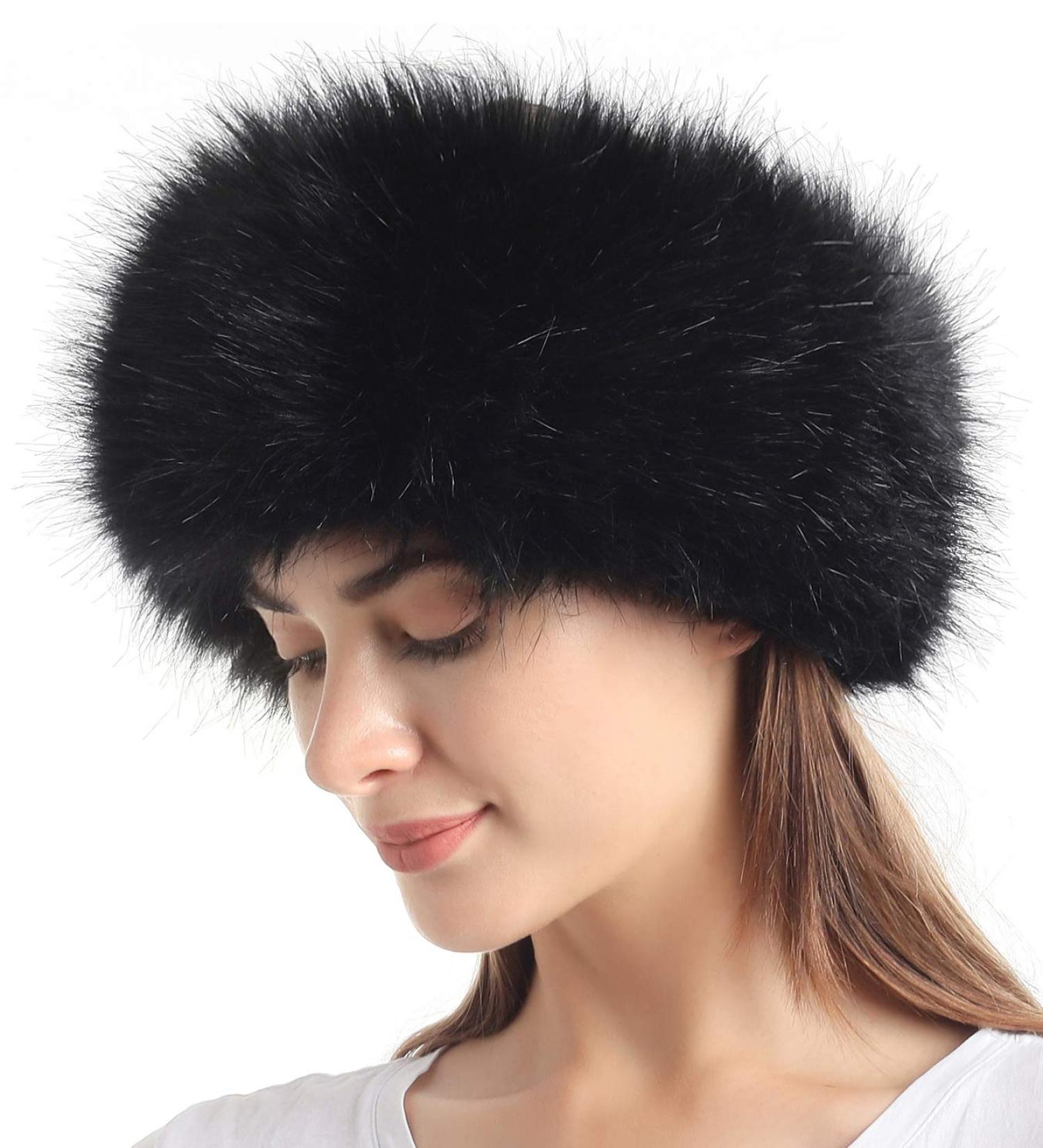 Faux Fur Headband Women's Winter Earwarmer Earmuff Soul Young - Black - Buy Online on GoSupps.com