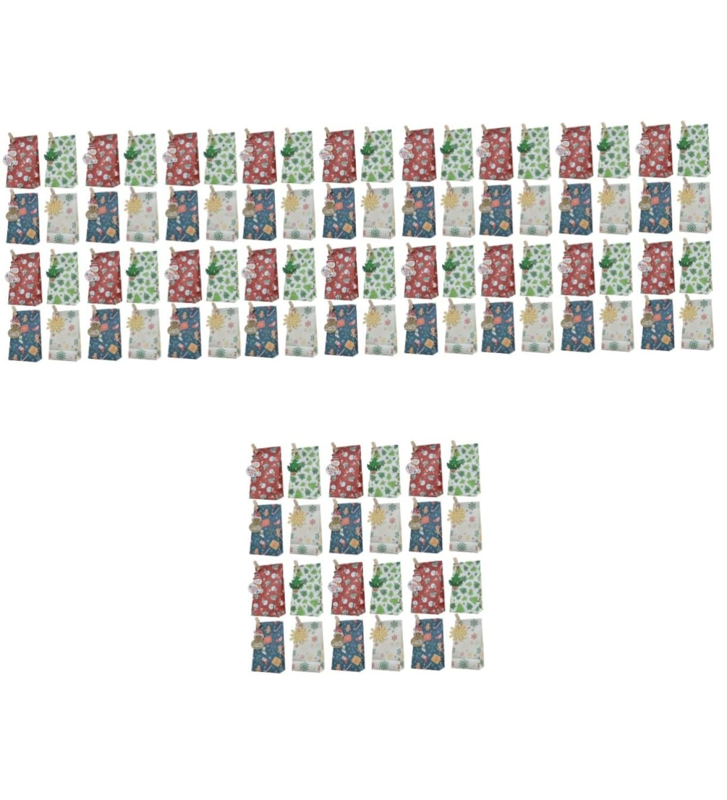 OUNONA 4 Sets Paper DIY Advent Calendar Bags Candy Pockets Kraft Bags Candy Bags - Buy Online on GoSupps.com