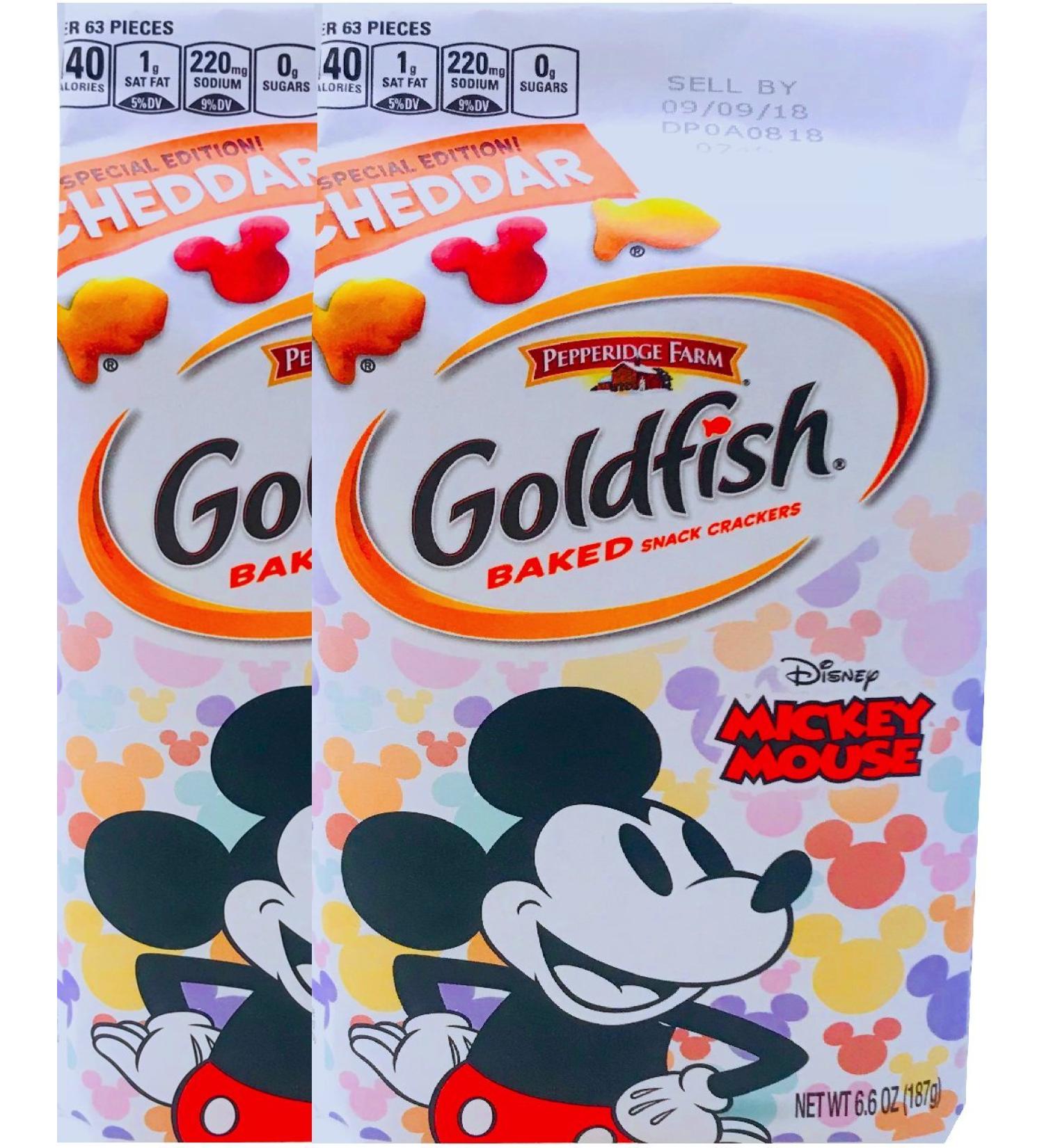 NEW Pepperidge Farm Goldfish Baked Special Edition Cheddar Mickey Mouse Net Wt 6.6 Oz (2) 6.6 Ounce (Pack of 1)