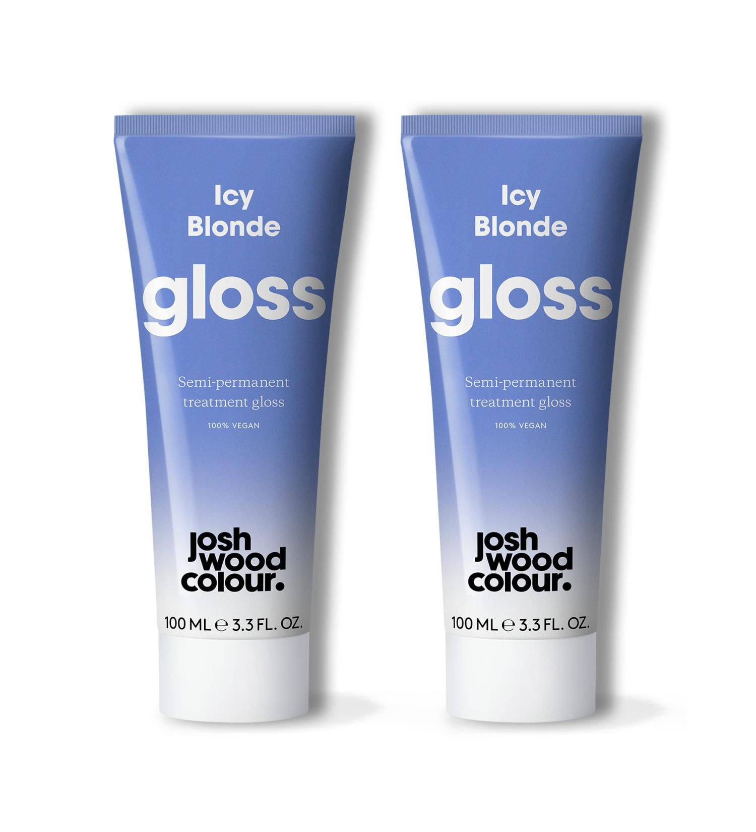 Josh Wood Hair Gloss (Icy Blonde) - Semi-permanent gloss refreshes and conditions hair colour - Removes brassy tones - Lasts up to 6 washes - 100% Vegan - Cream (100ml X 2) Icy Blonde (Pack of 2) - Buy Online on GoSupps.com