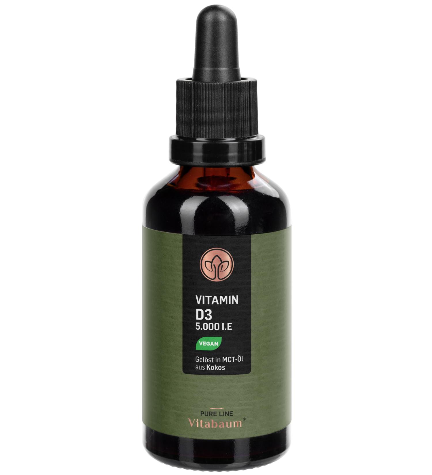  Vitabaum Vitabaum Vitamin D3 5000 IU Drops - High Strength - 1700 Drops - 50 ml - Dissolved in MCT Oil for Optimal Absorption - Superior Quality and Convenient Dosage - Vegan - Buy Online on GoSupps.com