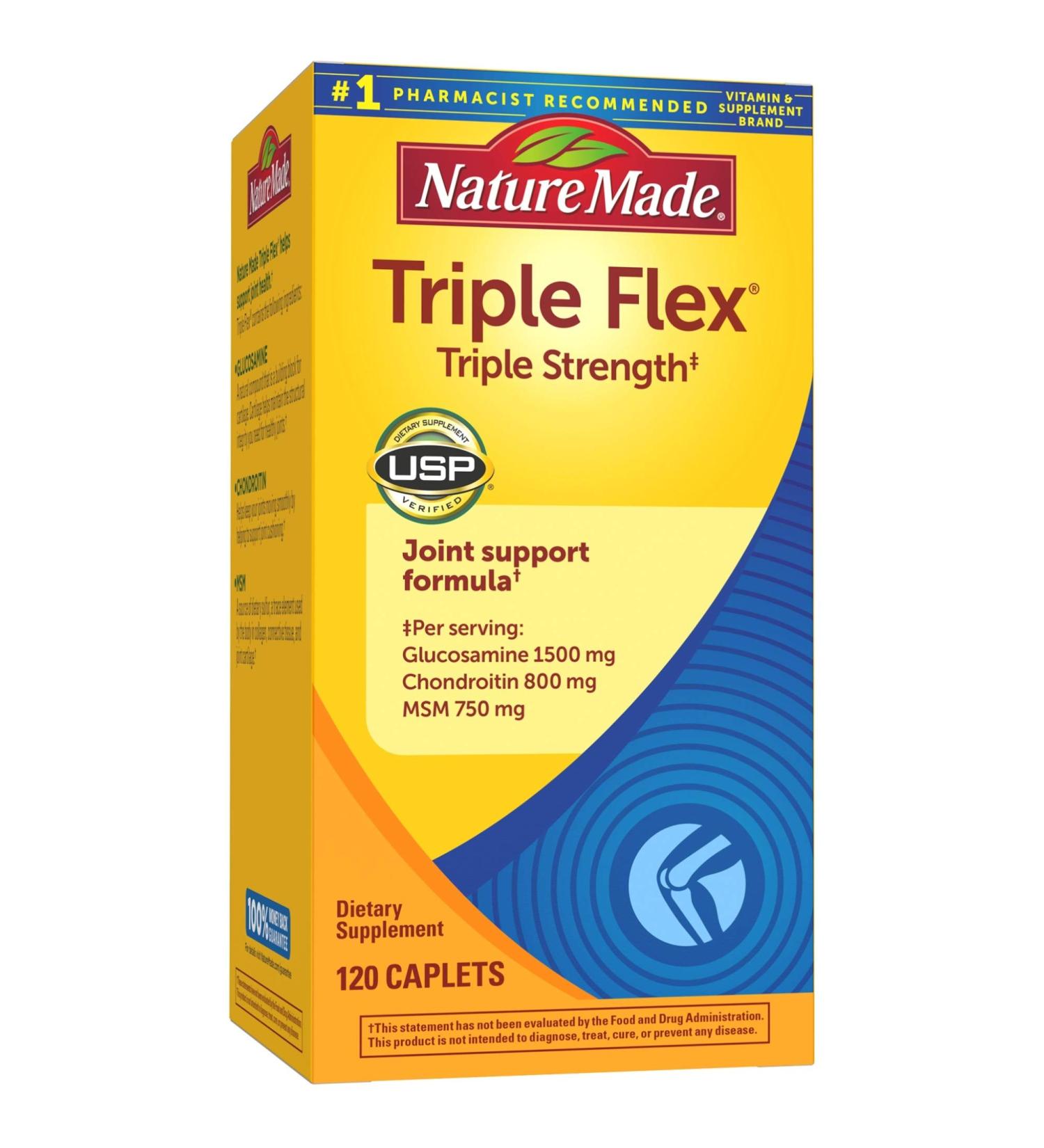 Nature Made Triple Flex Triple Strength - 120 Caplets for Joint Health - Buy Online on GoSupps.com