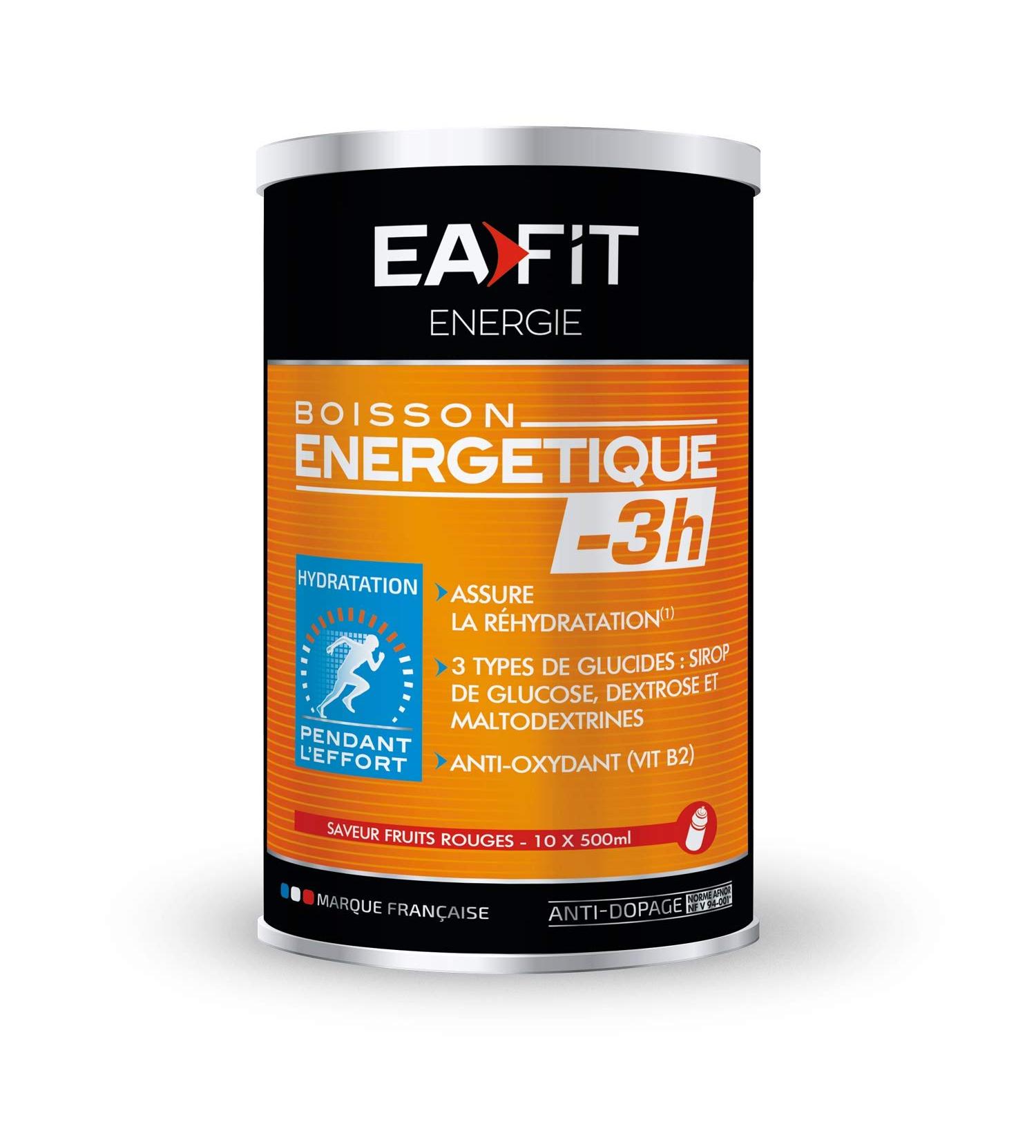 EAFIT 3H Energy Drink - 500 g - Red Fruits - Energy - Endurance - Hydration - Performance - Short Duration Effort - 10 Servings