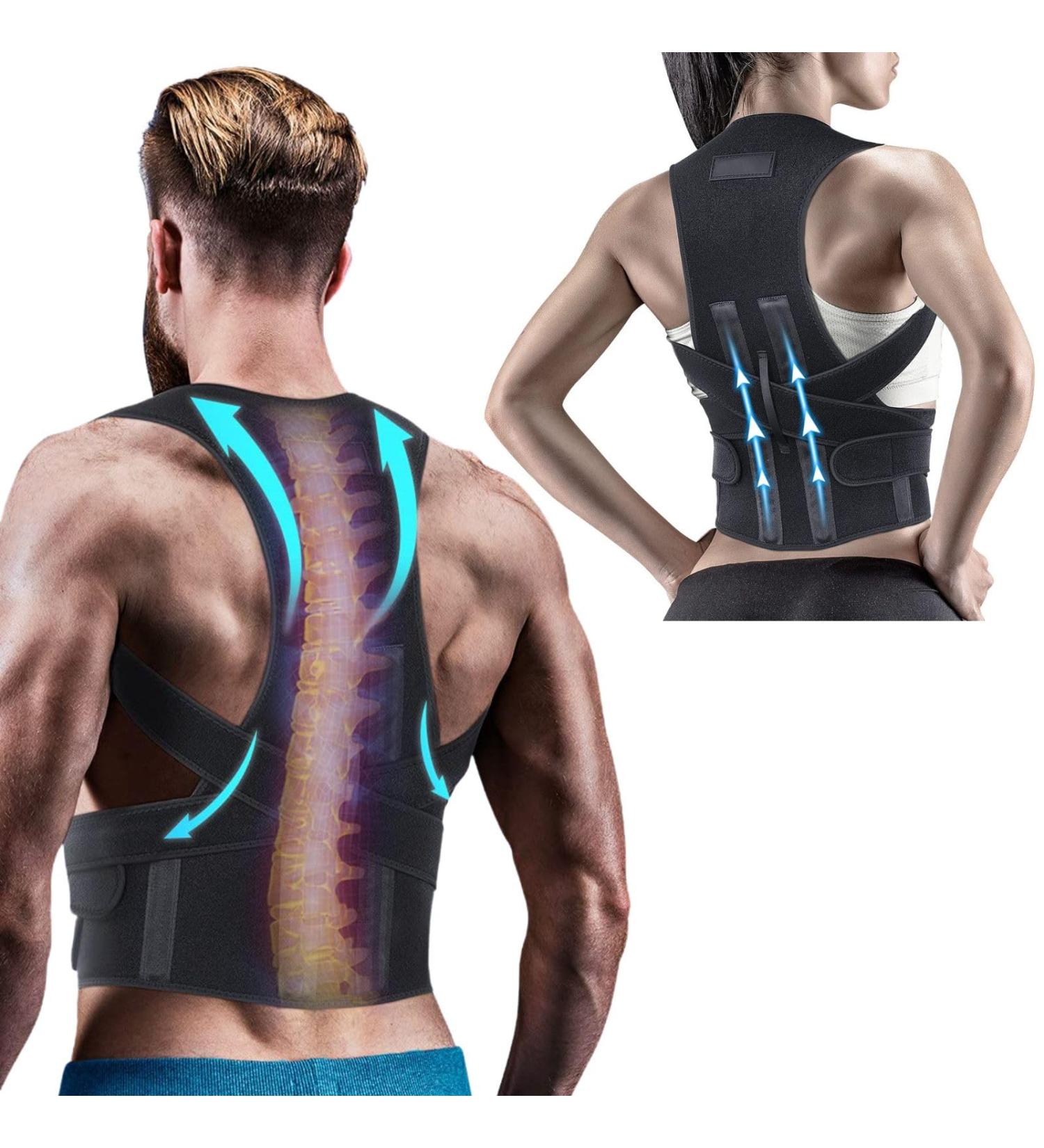 Adjustable Posture Corrector for Men and Women - XL Size | Back Brace for Shoulder Support, Hunchback Prevention, Posture Improvement, and Back Pain Relief - Buy Online on GoSupps.com