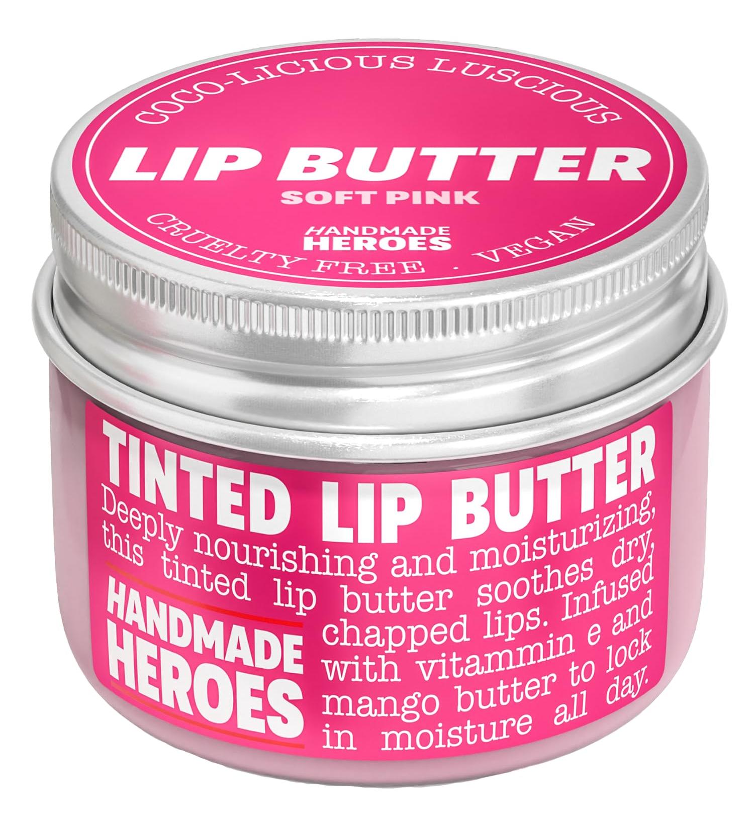 100% Natural Tinted Lip Butter - Clean Petroleum-Free Lip Mask & Moisturizer | Intensive Dry Lips Therapy with Mango Butter (Light Pink - Buy Online on GoSupps.com