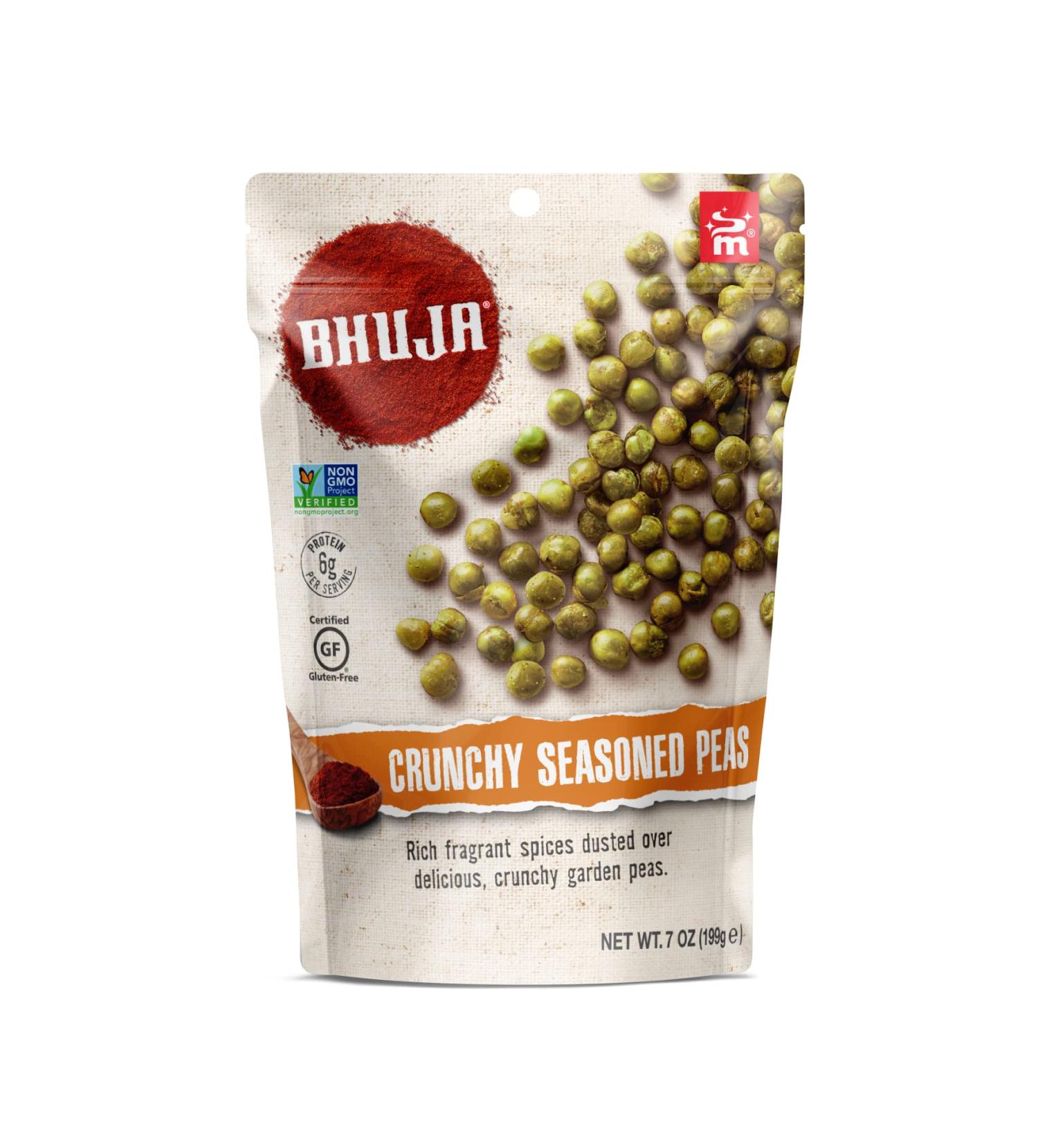 Majans Bhuja Gluten Free Snack Mix  Non-GMO  No Preservatives  Vegetarian Friendly  No Artificial Colors or Flavors  Crunchy Seasoned Peas  7 Ounce (Pack of 6) - Buy Online on GoSupps.com