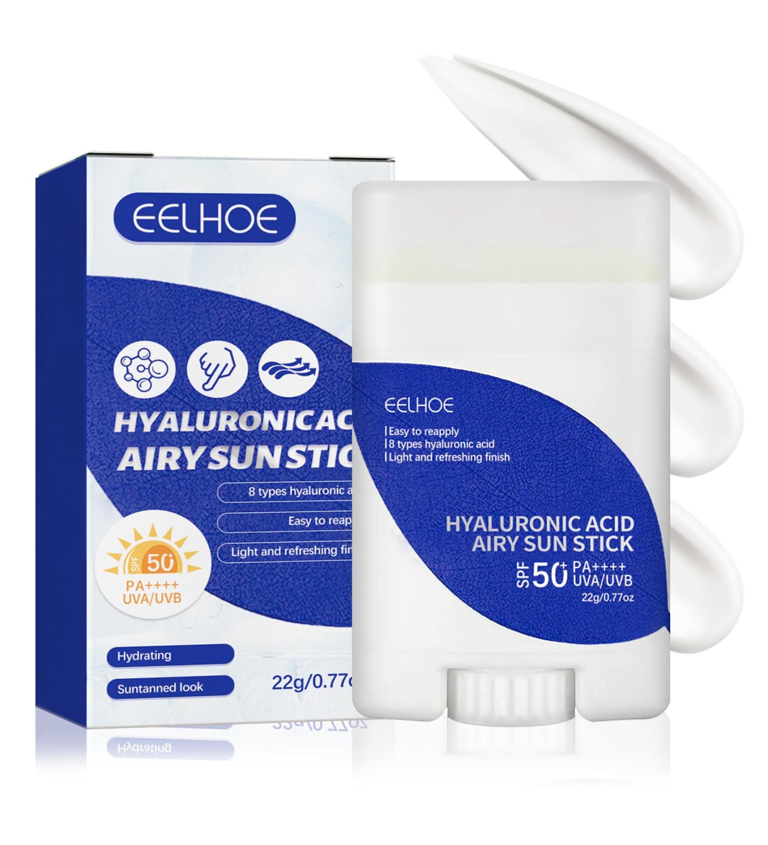 Hyaluronic Acid Sun Stick | Lightweight Moisturizing Sunscreen SPF 50+ | Long-Lasting Matte UV Protection - Buy Online on GoSupps.com