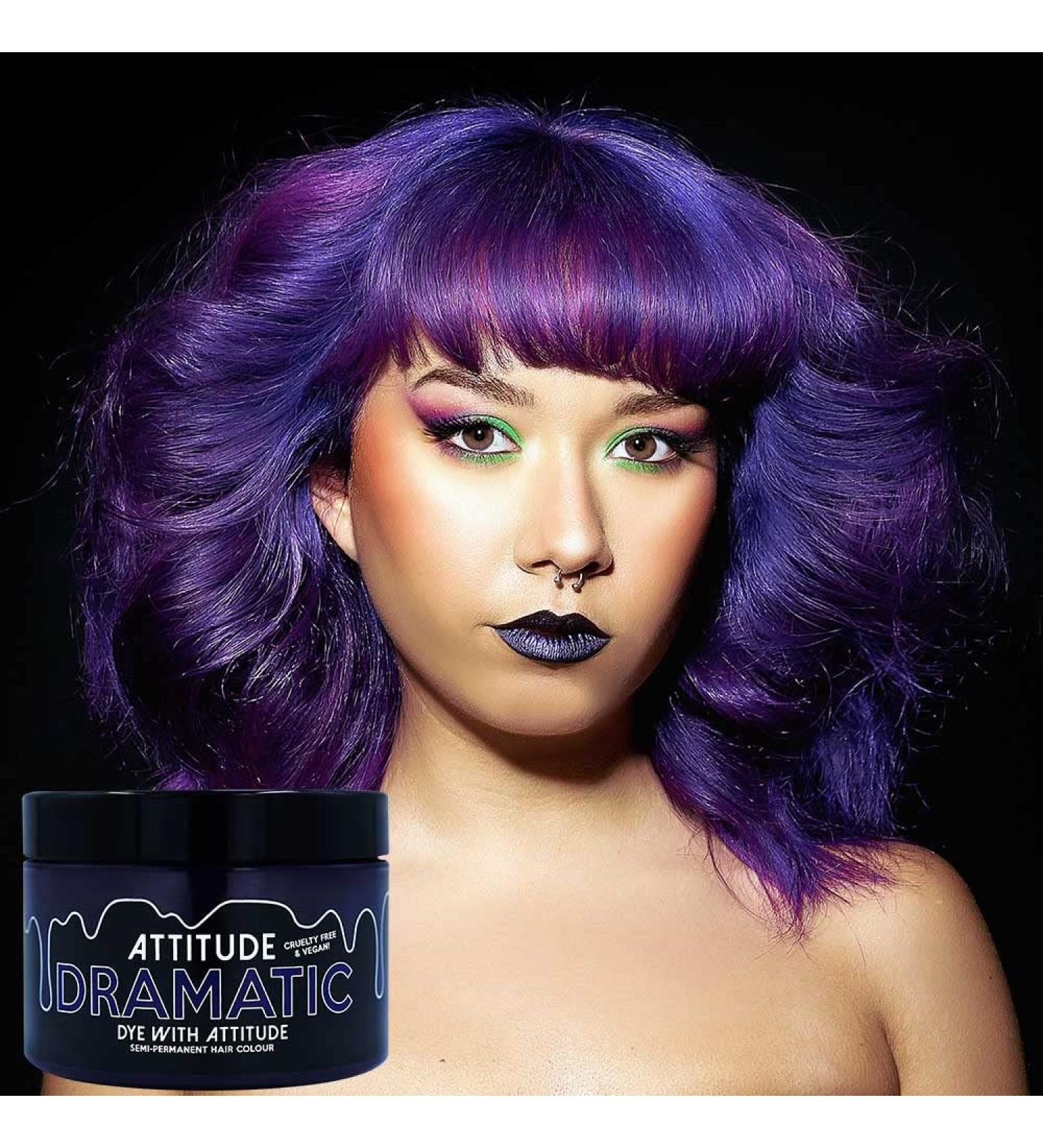  Attitude Holland Attitude Hair Dye - Vegan and Cruelty-Free Semi-Permanent Hair Dye with Conditioner - Dramatic Purple - 135ml - Buy Online on GoSupps.com