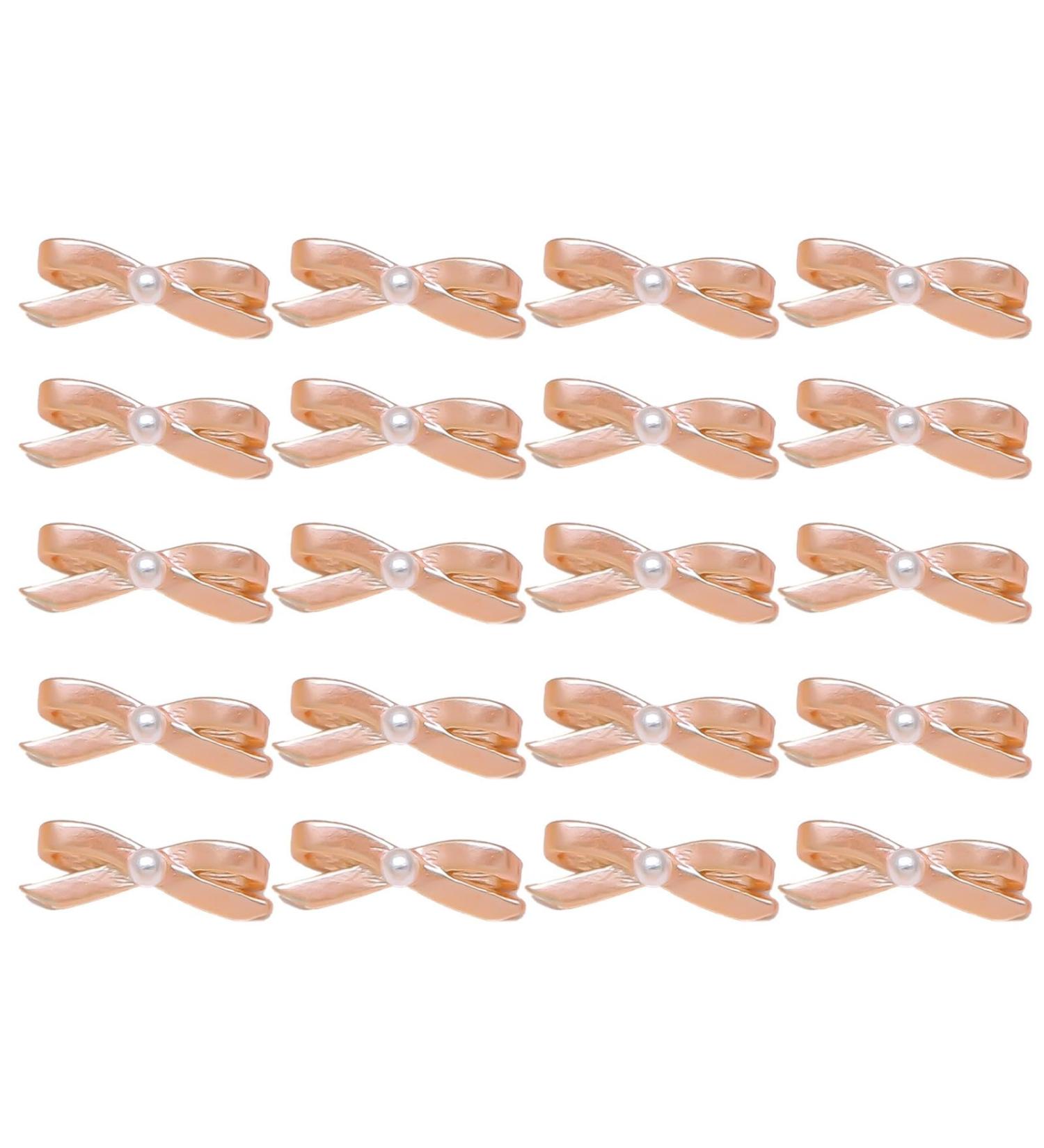 YOXIER Lightweight Nail Accessories 20 Pcs Art Bow Shape Faux Pearl Decor Colorfast Reusable Stainless Decoration Charm Jewelry Kawaii Diy Long-lasting Pink A A Pink - Buy Online on GoSupps.com
