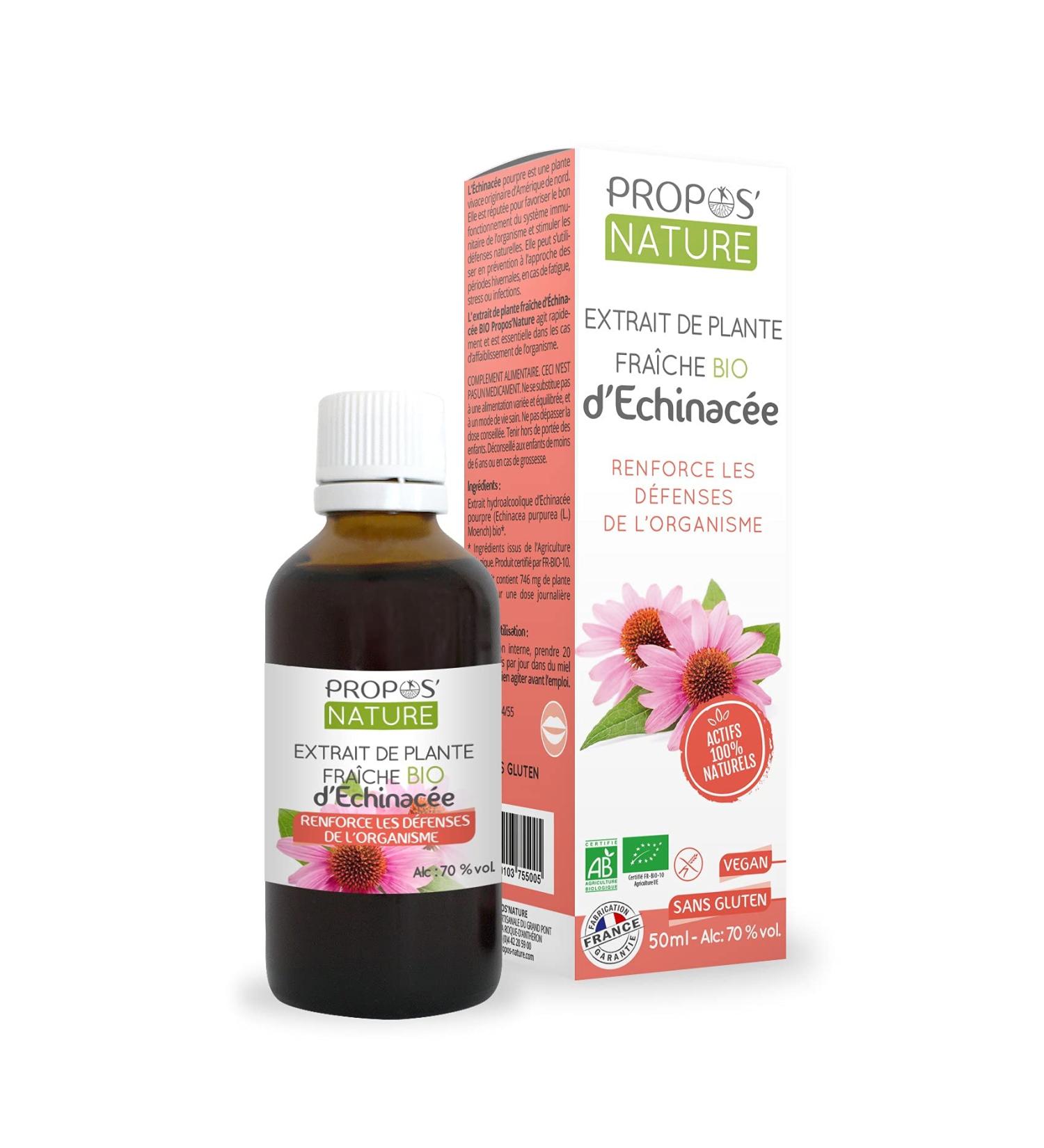 Organic Echinacea Extract - Strengthens Natural Defenses - 50 ml PROPOS'NATURE - Buy Online on GoSupps.com