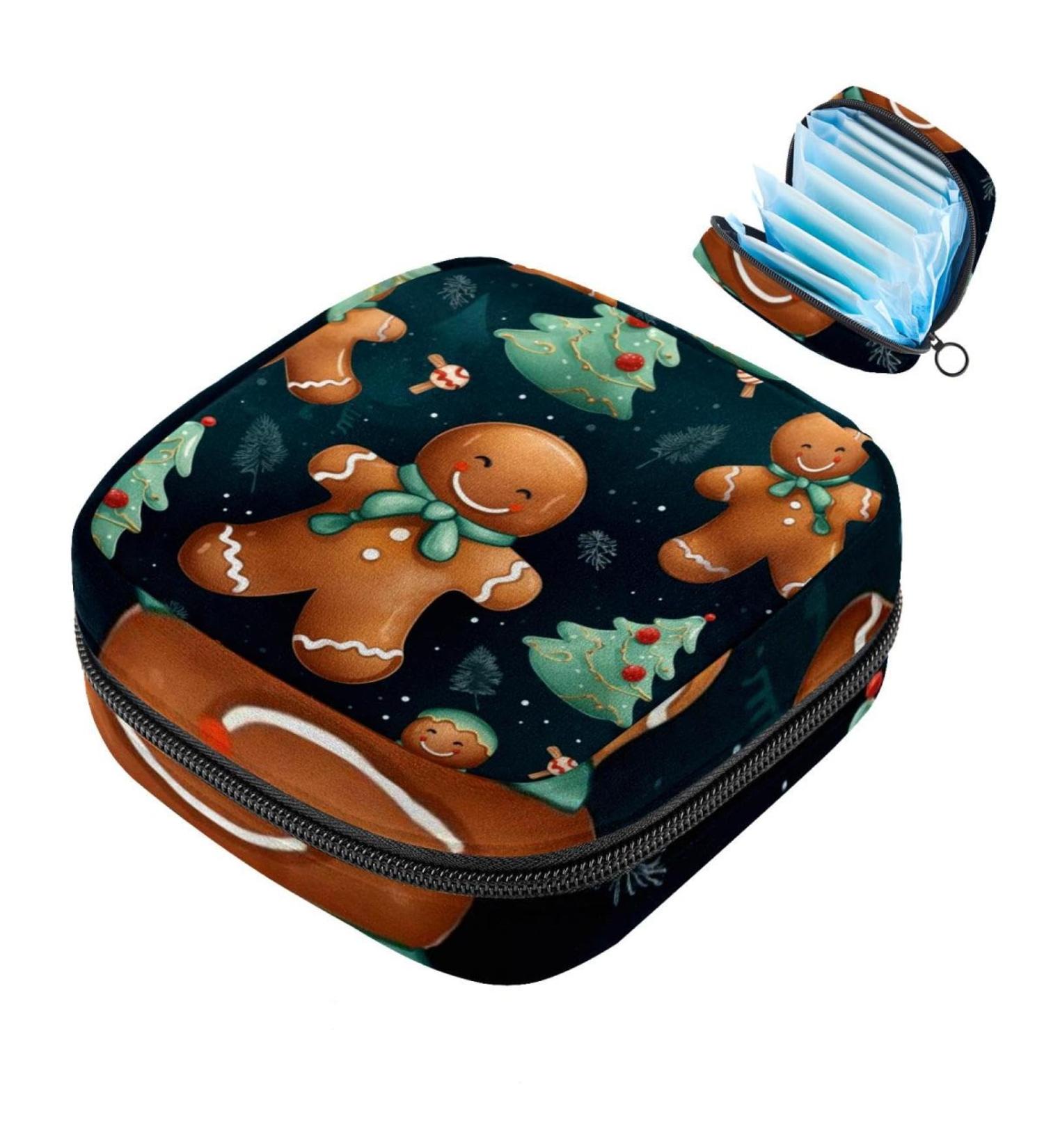 Buy Muooum Menstrual Pad Bag with Zipper Stylish Christmas Santa Claus Design for Women & Girls Ideal for Tampons & Menstrual Products - 1 Count - Buy Online on GoSupps.com