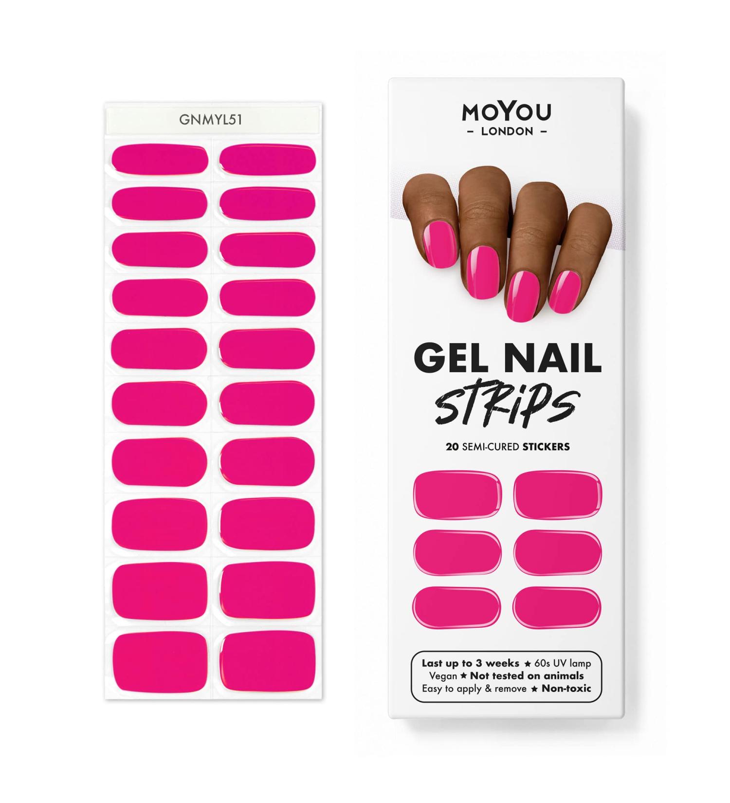 MoYou London Gel Nail Wraps - 20 Pcs Salon-Quality Manicure Set with Nail File & Cuticle Stick - Buy Online on GoSupps.com