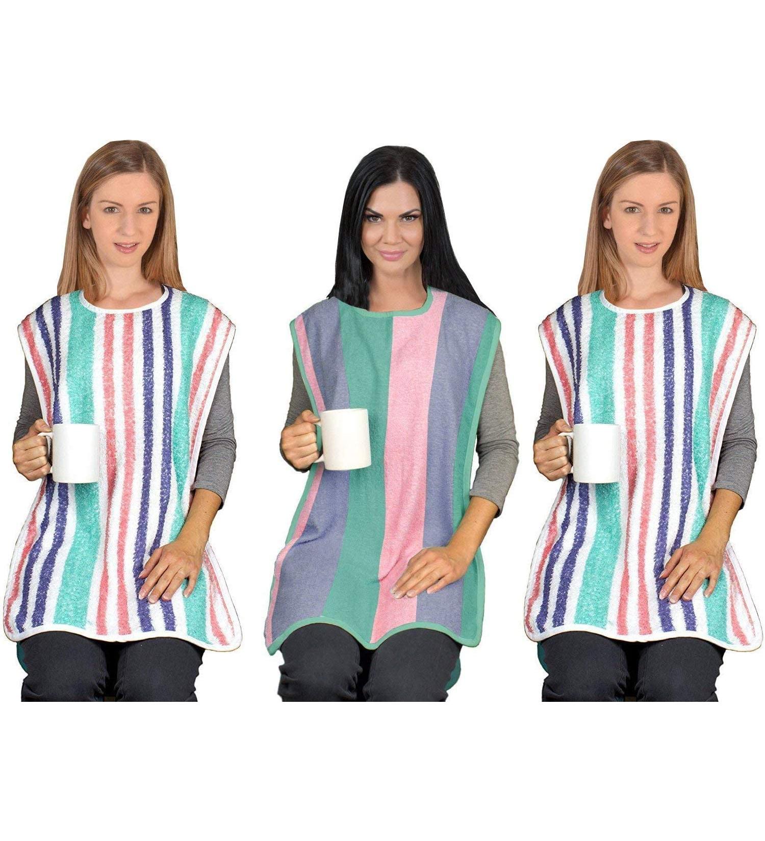 Long Length Adult Bibs - 3 Pack - Large Clothing Protectors