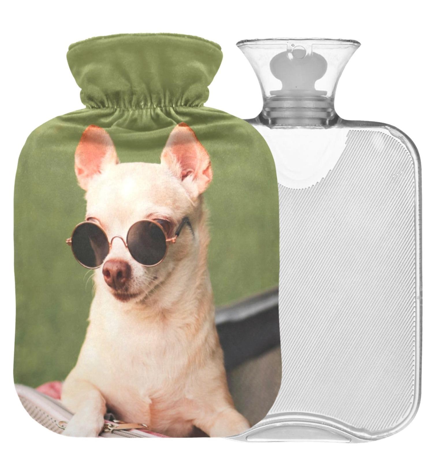 Shop Naanle Funny Chihuahua Heat Bottle 2L Transparent Warm Water Bottle for Pain Relief & Therapy | Hot & Cold Hand & Feet Warmer - Buy Online on GoSupps.com