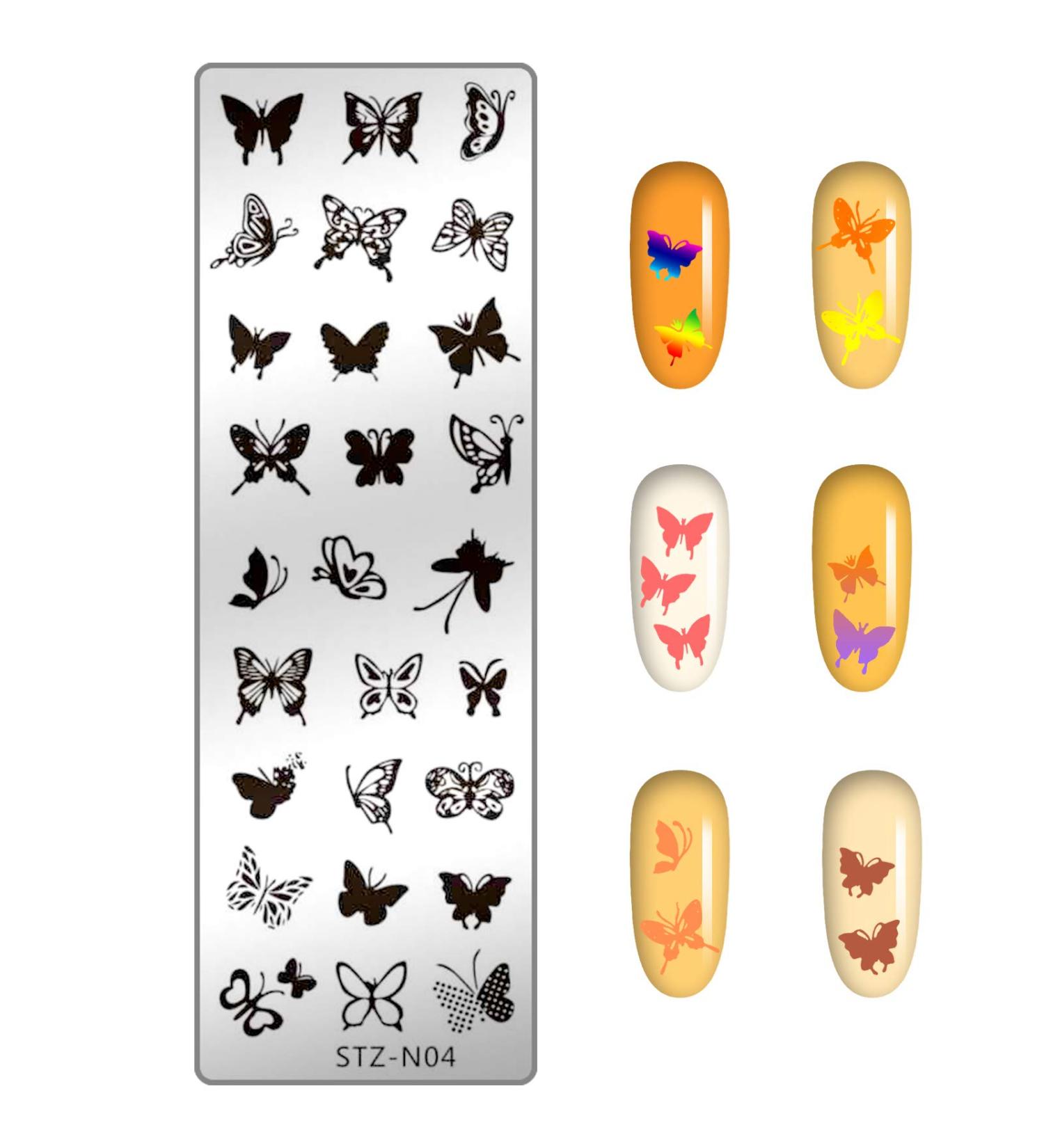 Niceneeded Nail Art Stamping Plates - 27 Butterfly Designs for DIY Nail Design & Manicure - Perfect Nail Polish Transfer Tool - Buy Online on GoSupps.com