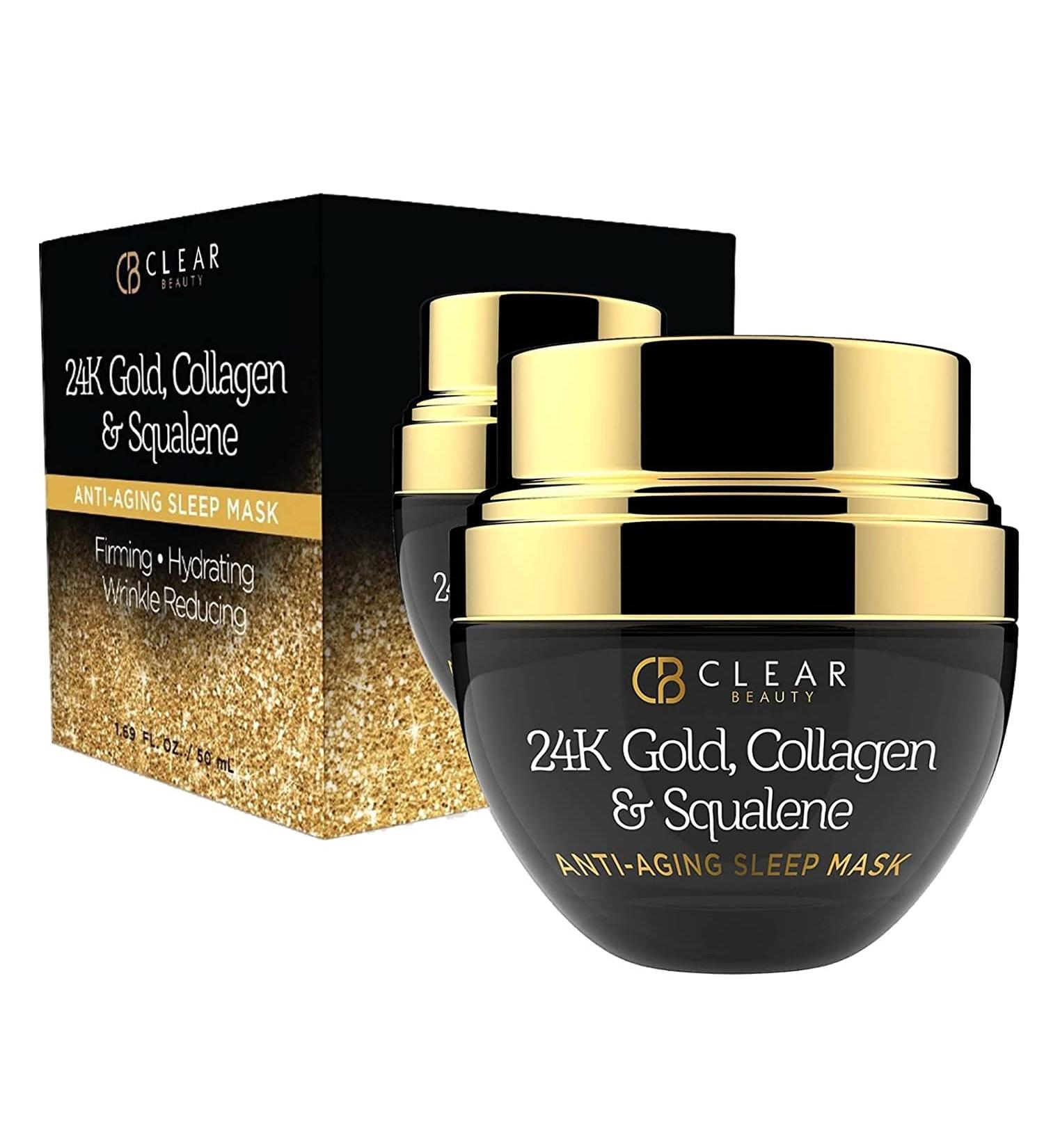 Clear Beauty 24K Gold Collagen & Squalene Daily Face Moisturizer - Hydrating, Firming & Brightening Anti-Aging Cream - Buy Online on GoSupps.com
