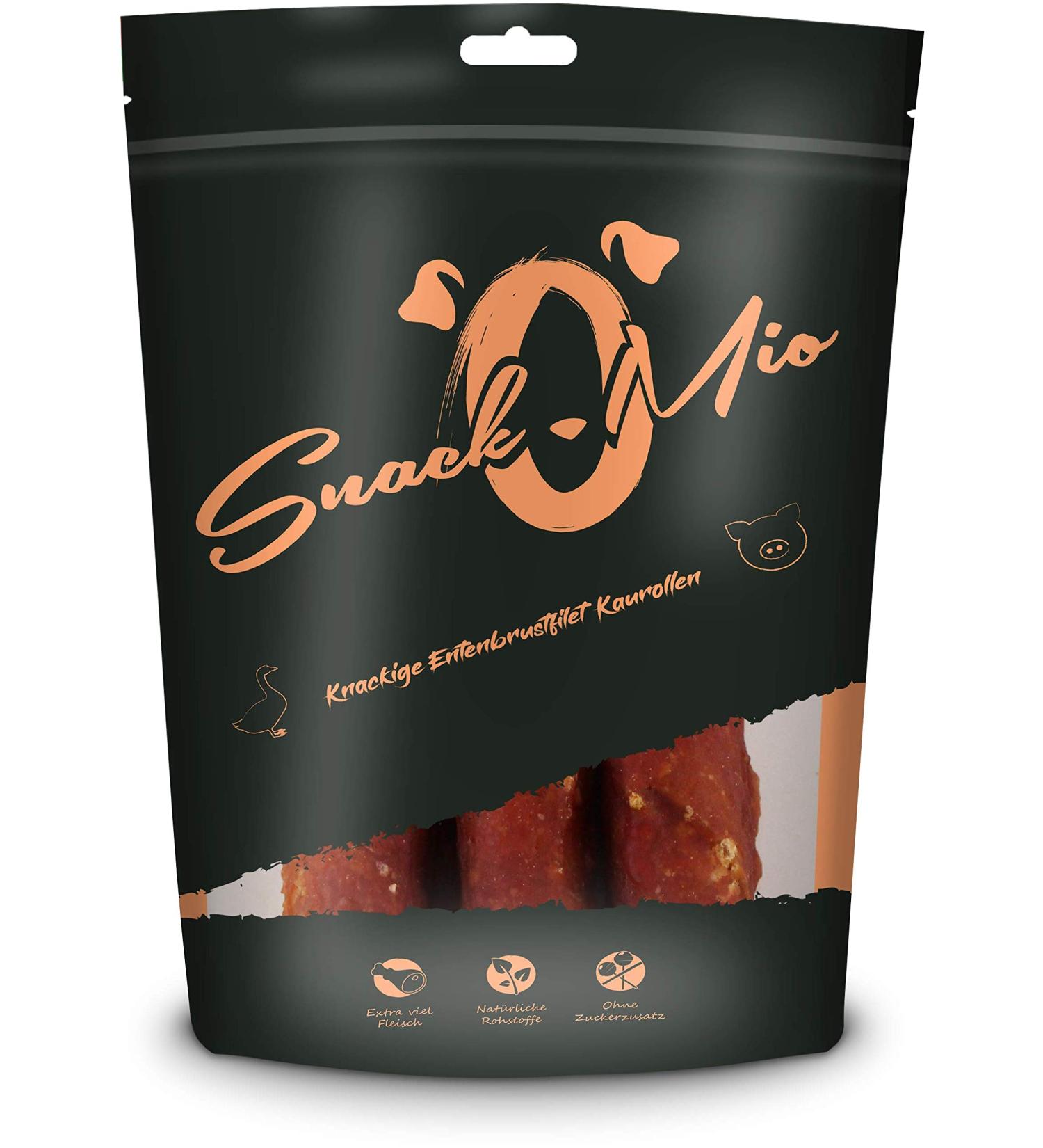 SnackOMio Premium Dog Snack - Crunchy Grain-Free Duck Breast Fillet Chew Roll (150g) - International Shipping Available - Buy Online on GoSupps.com