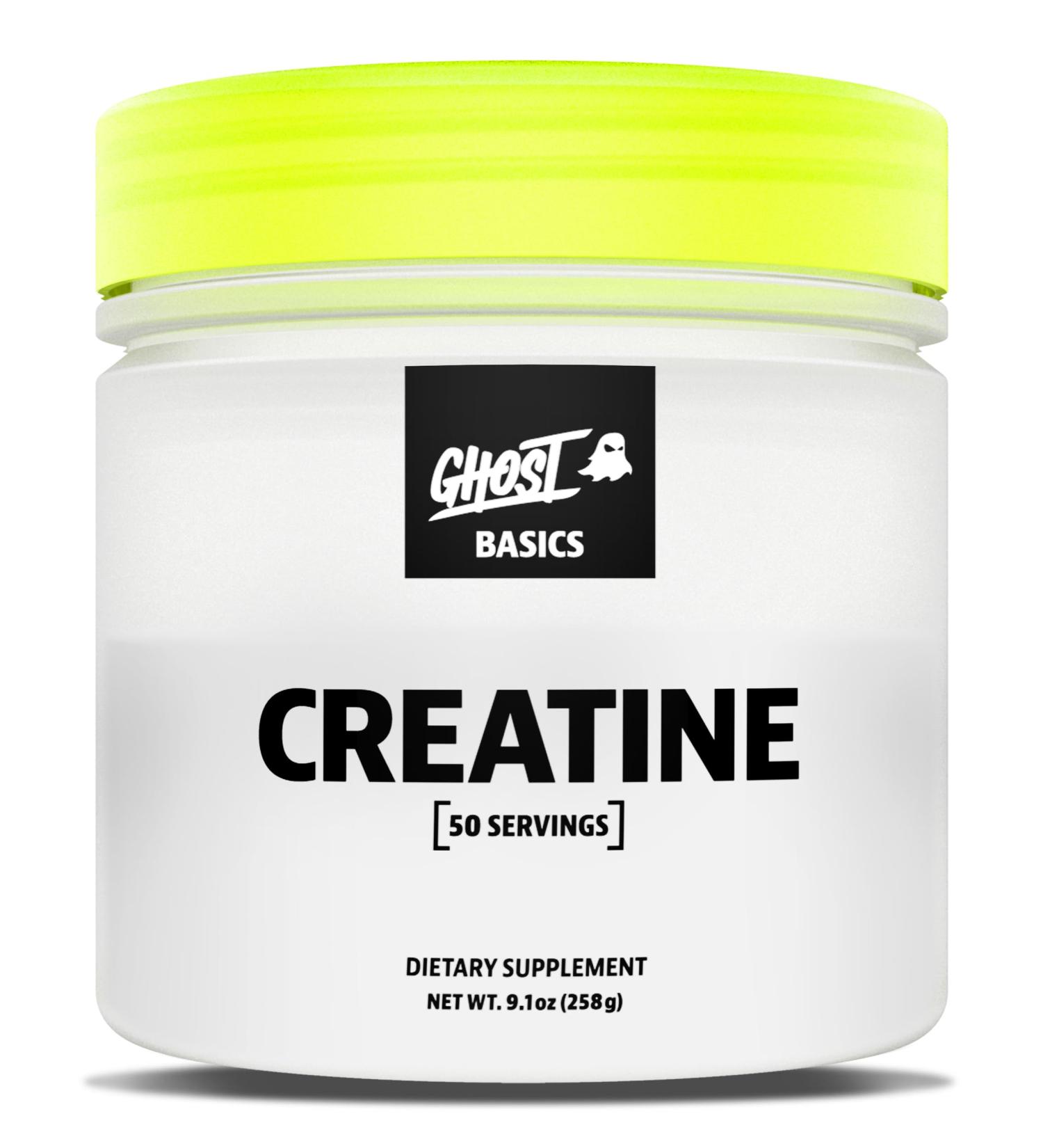 GHOST Basics Creatine Monohydrate Powder for Men & Women 5G Creapure Creatine Workout Supplement for Muscle Gain Vegan Soy Free & Gluten Free - 50 Servings - Buy Online on GoSupps.com