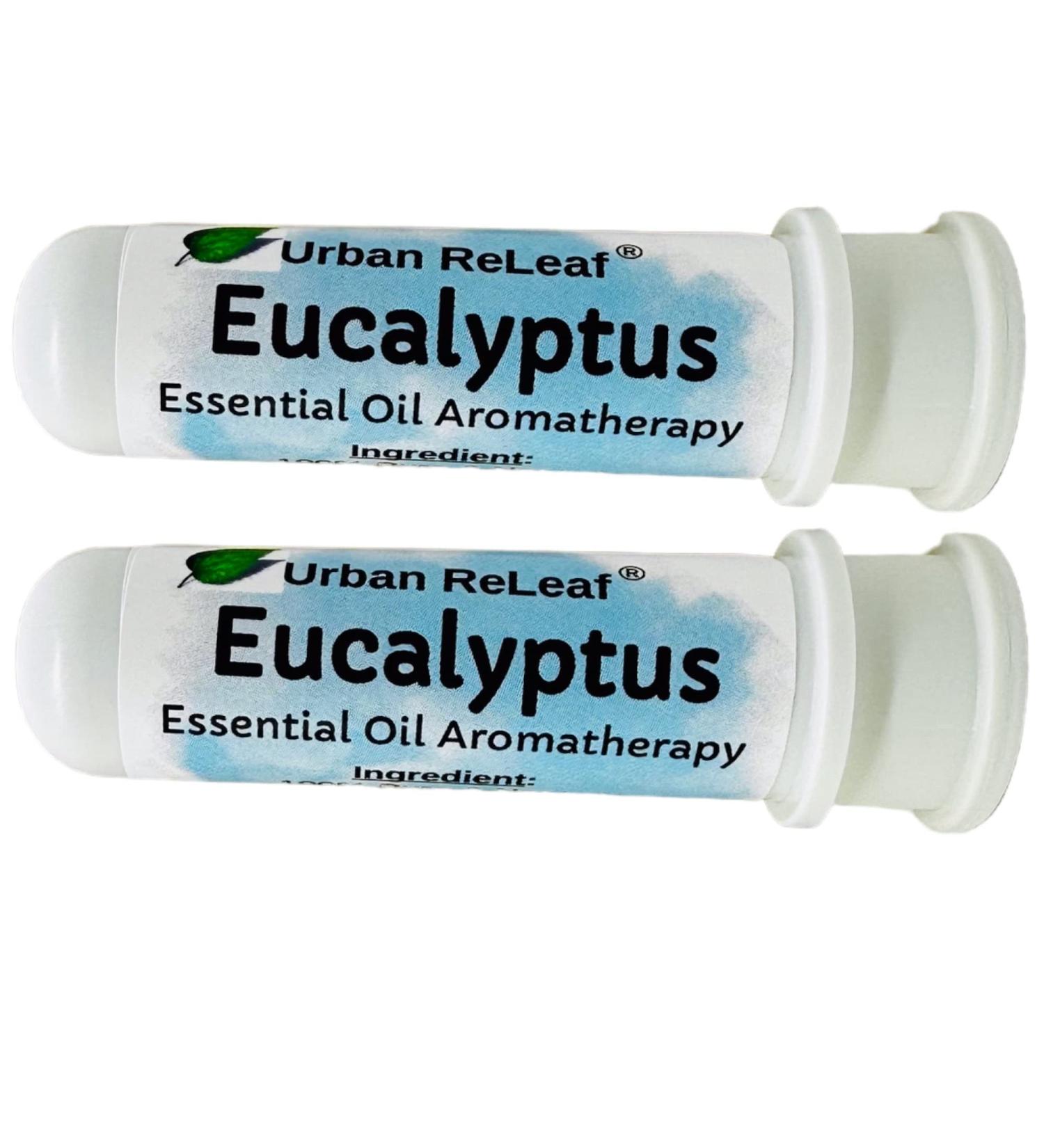 Urban ReLeaf Eucalyptus Essential Oil Nasal Inhalers - Set of 2 | Pure Australian Myrtaceae Oil | Alcohol-Free Pocket Size Easy Open - Made in USA - Buy Online on GoSupps.com