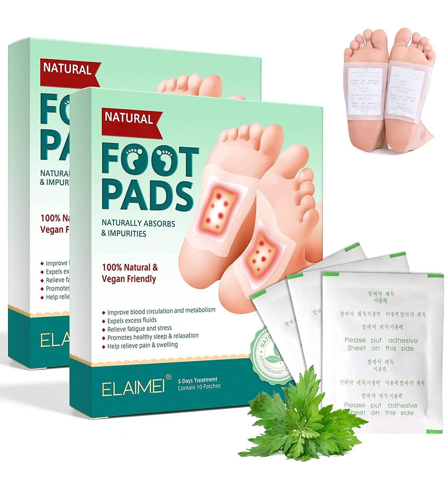 20pcs Natural Organic Foot Patches Relieve Stress, Improve Sleep Quality, Enhance Circulation, Remove Toxins - Buy Online on GoSupps.com