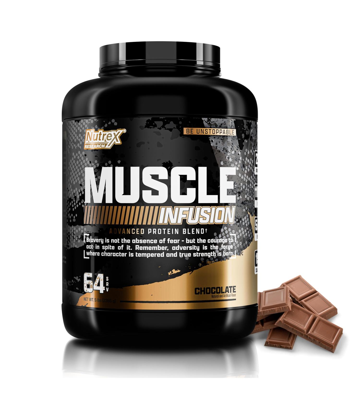 Nutrex Research Whey Protein Powder Chocolate Muscle Infusion Whey Isolate w/EAA & Hi BCAA for Muscle Gain - 5 Pounds - Muscle Builder for Men & Women Sports Nutrition Delicious Taste & Texture - Buy Online on GoSupps.com