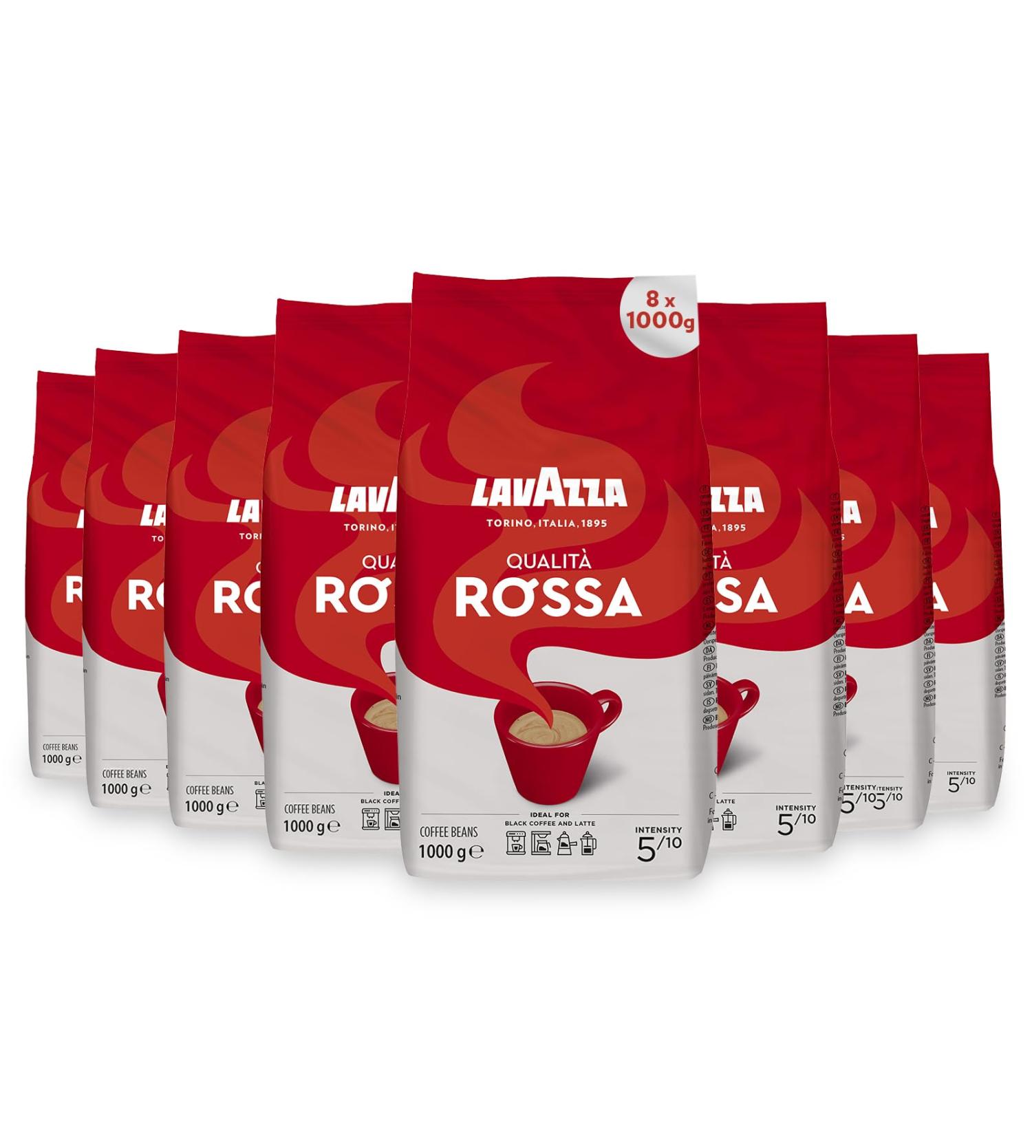 Lavazza Qualita Rossa Lot of 8 coffee beans 1 kg - Buy Online on GoSupps.com