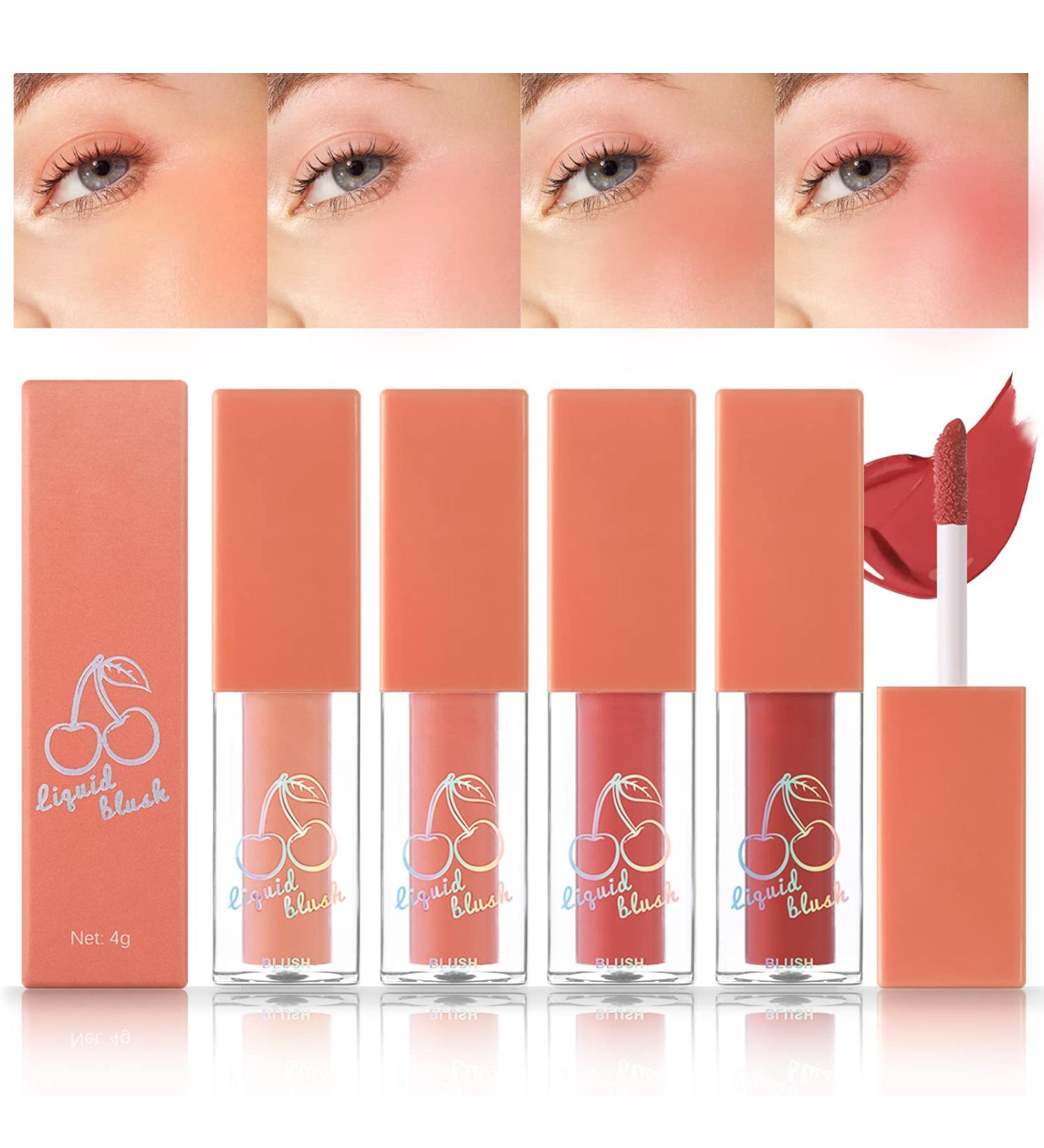 NewBang Liquid Blush Set - 4 Colors Cream Makeup for Cheeks | Lightweight & Waterproof Blusher for Women - 0.25 oz (Pack of 4) - Buy Online on GoSupps.com