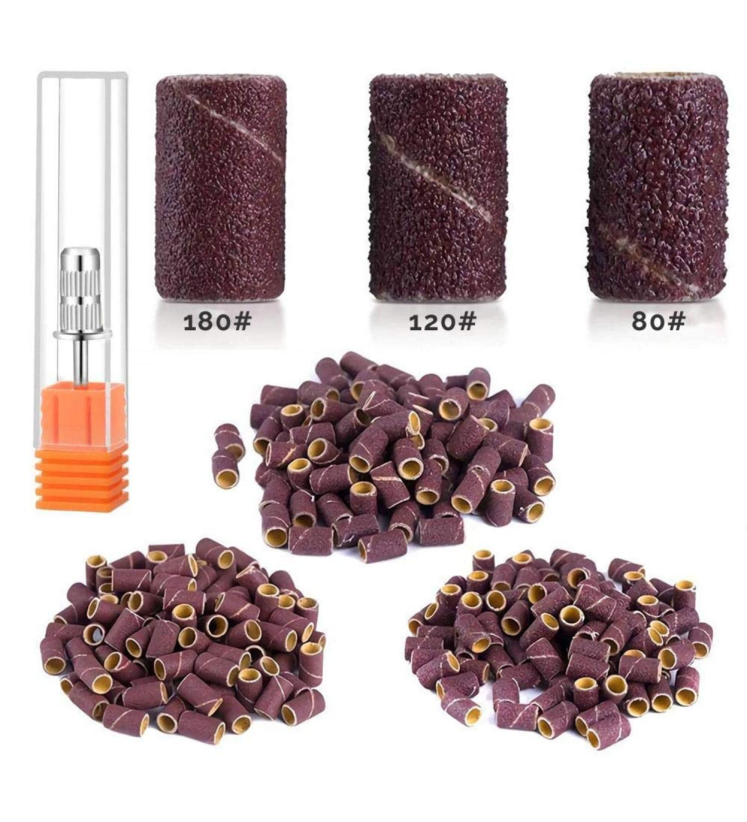 Melodysusia 300Stk Grinding Sleeve Nail Cutter Attachment - 180 Grit Cap & Mandrel for Manicure Pedicure Nail Art & Care (Red) - Buy Online on GoSupps.com