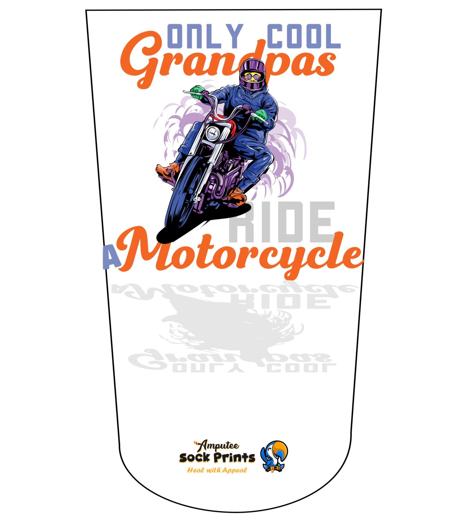 Unique Amputee Stump Sock - Cool Motorcycle Grandpa Design (V1), 3Ply - Buy Online on GoSupps.com