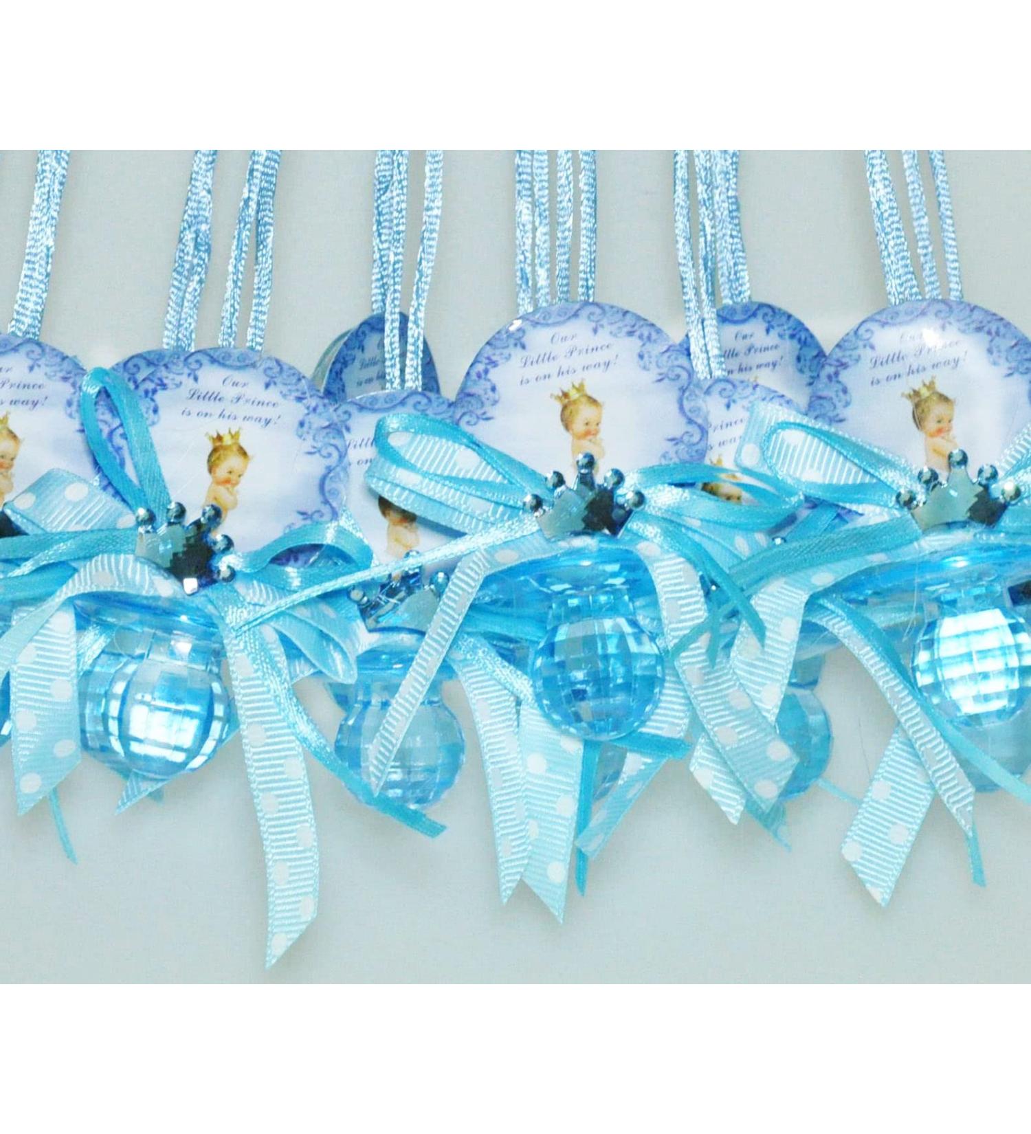 Pacifier Crown Necklace Baby Shower Favor Game Prize Boy/Girl Decoration (Blue) - Set of 12 - Buy Online on GoSupps.com