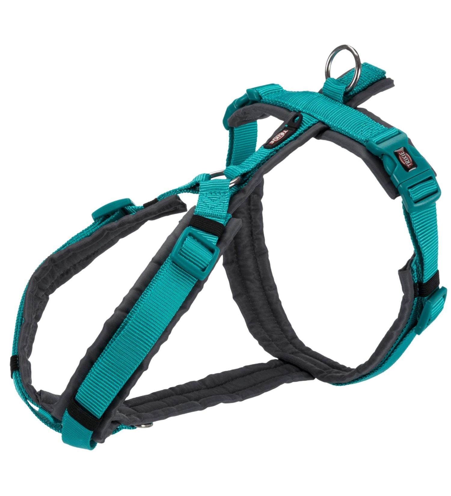TRIXIE Trekking Harness New Premium S 36-44cm/15mm Ocean Blue/Graphite Dog Ocean Blue/Graphite Dog S