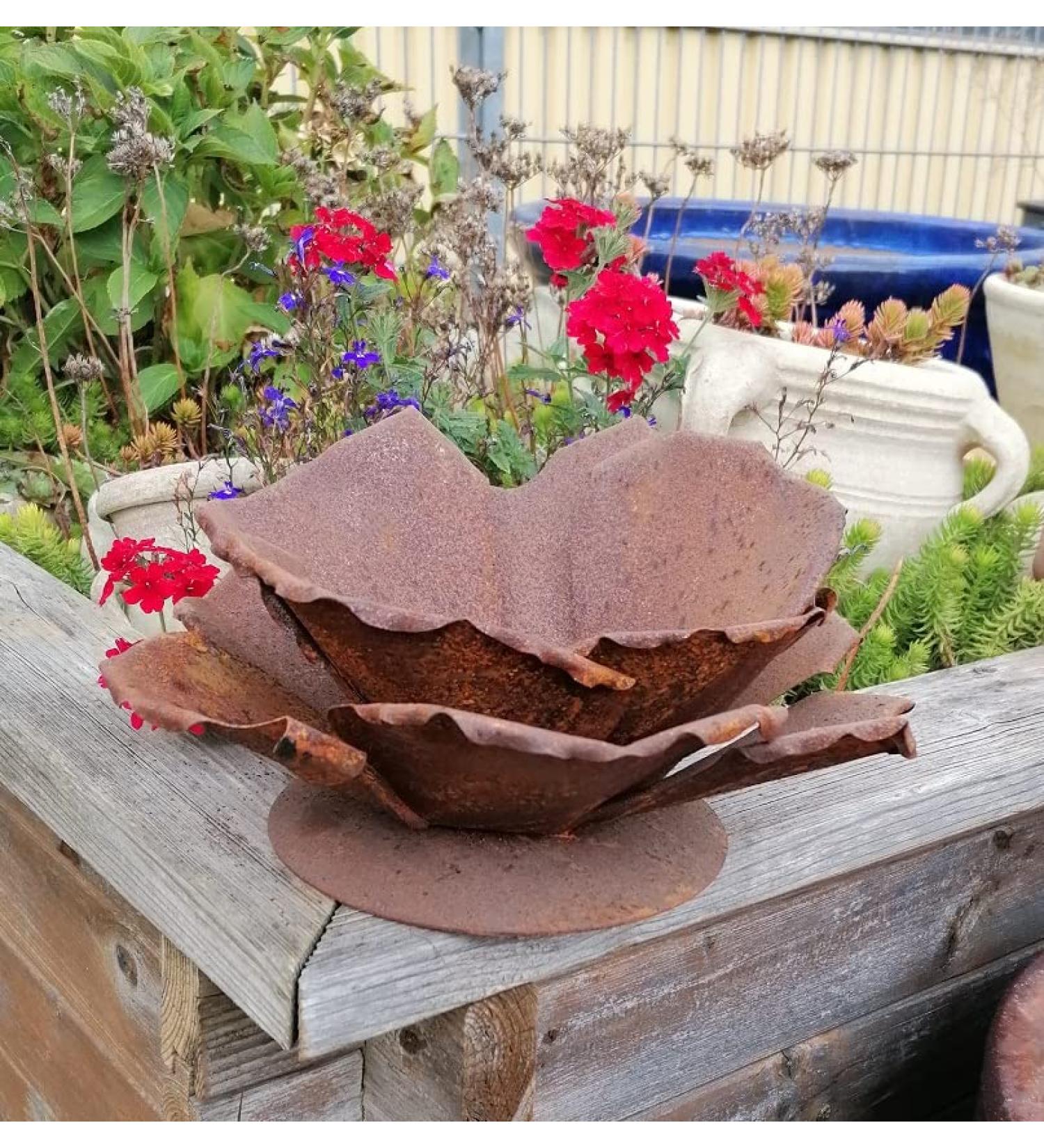 Flower approx. 30 cm made of metal in rust rust decoration for garden and home dandelion flower