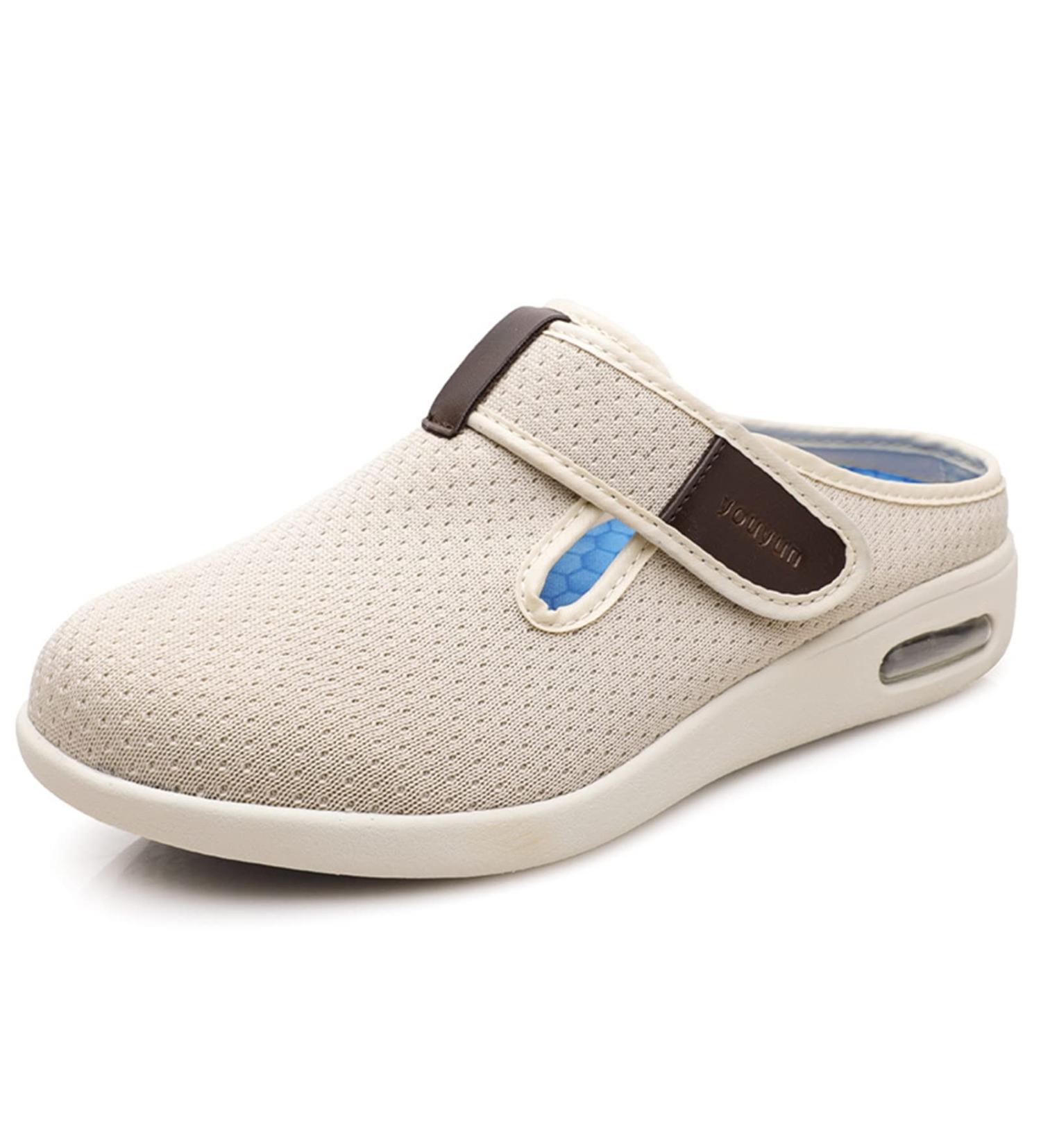Diabetic Shoes Men Women Anti-Slip Breathable Edema Shoes Beige Size 6.5 - Adjustable & Easy Switch, Ideal for Diabetic Elders - Buy Online on GoSupps.com