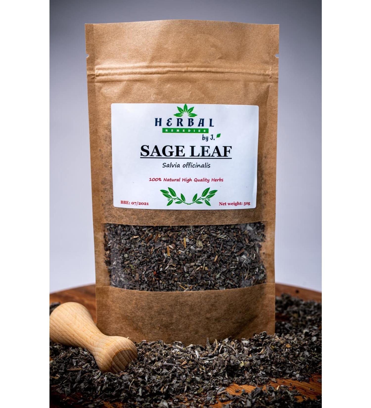 Sage Tea Loose Cut Leaves Dried Herb 50g - Salvia officinalis - Herbal Remedies by J. - Szalwia lisc - Buy Online on GoSupps.com