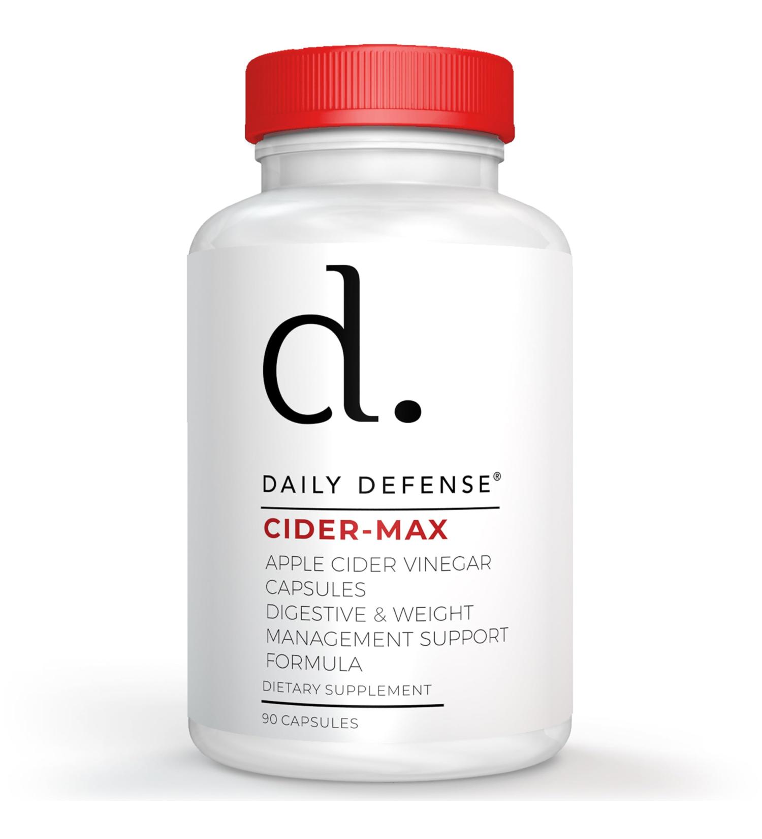 Daily Defense Apple Cider Vinegar Capsules - 500mg Keto-Friendly ACV with Vitamin B6 Iodine & Spirulina - Supports Gut Health & Weight Management Enhances Digestion & Energy Levels - Buy Online on GoSupps.com