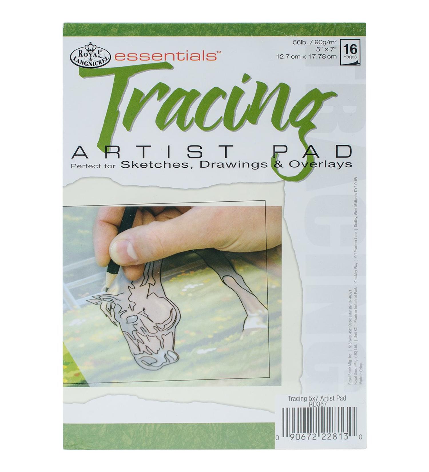 Royal Brush (ROYH8) Essentials(TM) Tracing Artist Paper Pad 5"X7", 16 Sheets