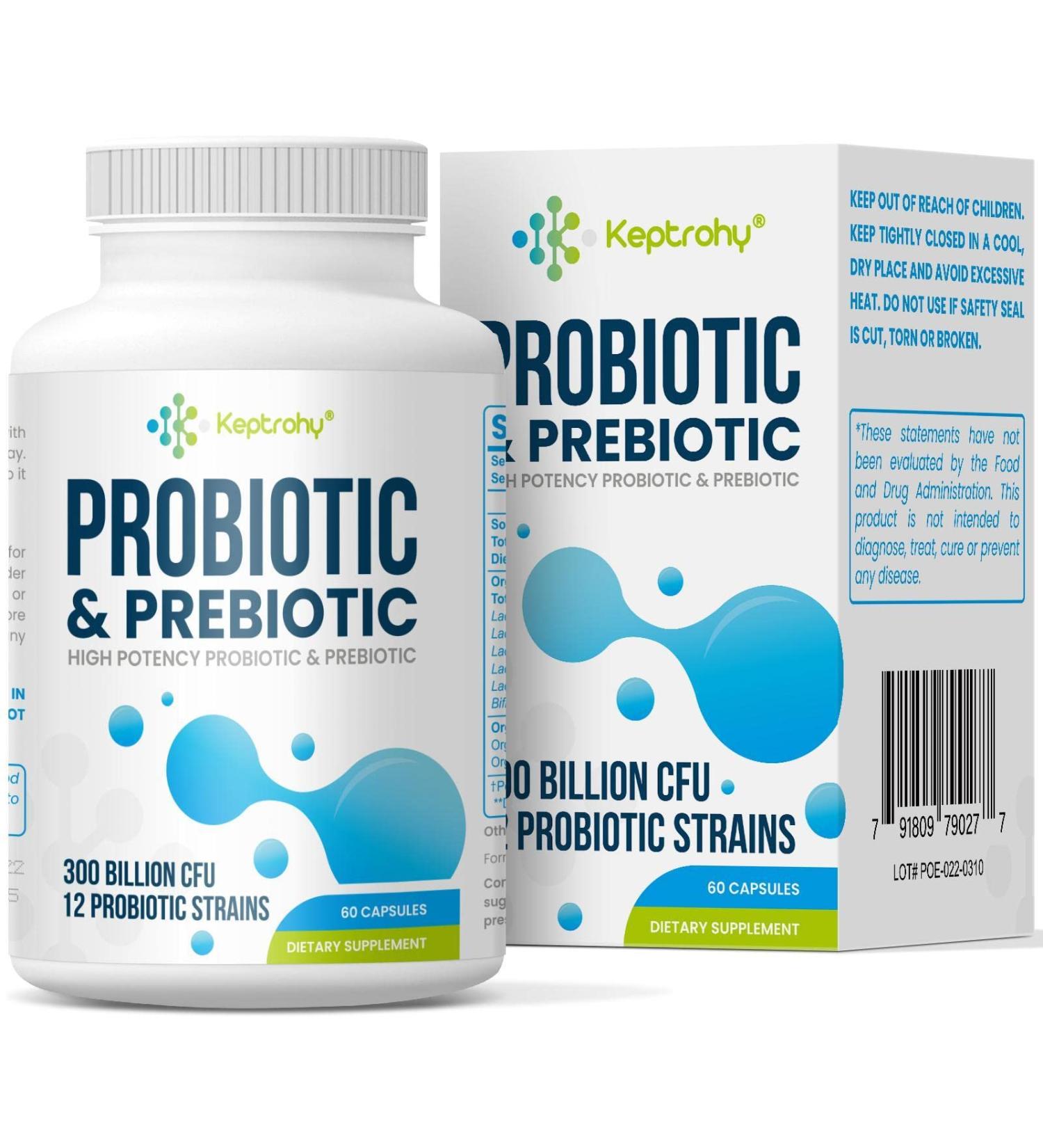 300 Billion CFU Probiotics for Women and Men | 12 Strains Probiotics with Organic Prebiotics | Digestive & Gut Health Support | Immune Boost | 60 Capsules - Buy Online on GoSupps.com