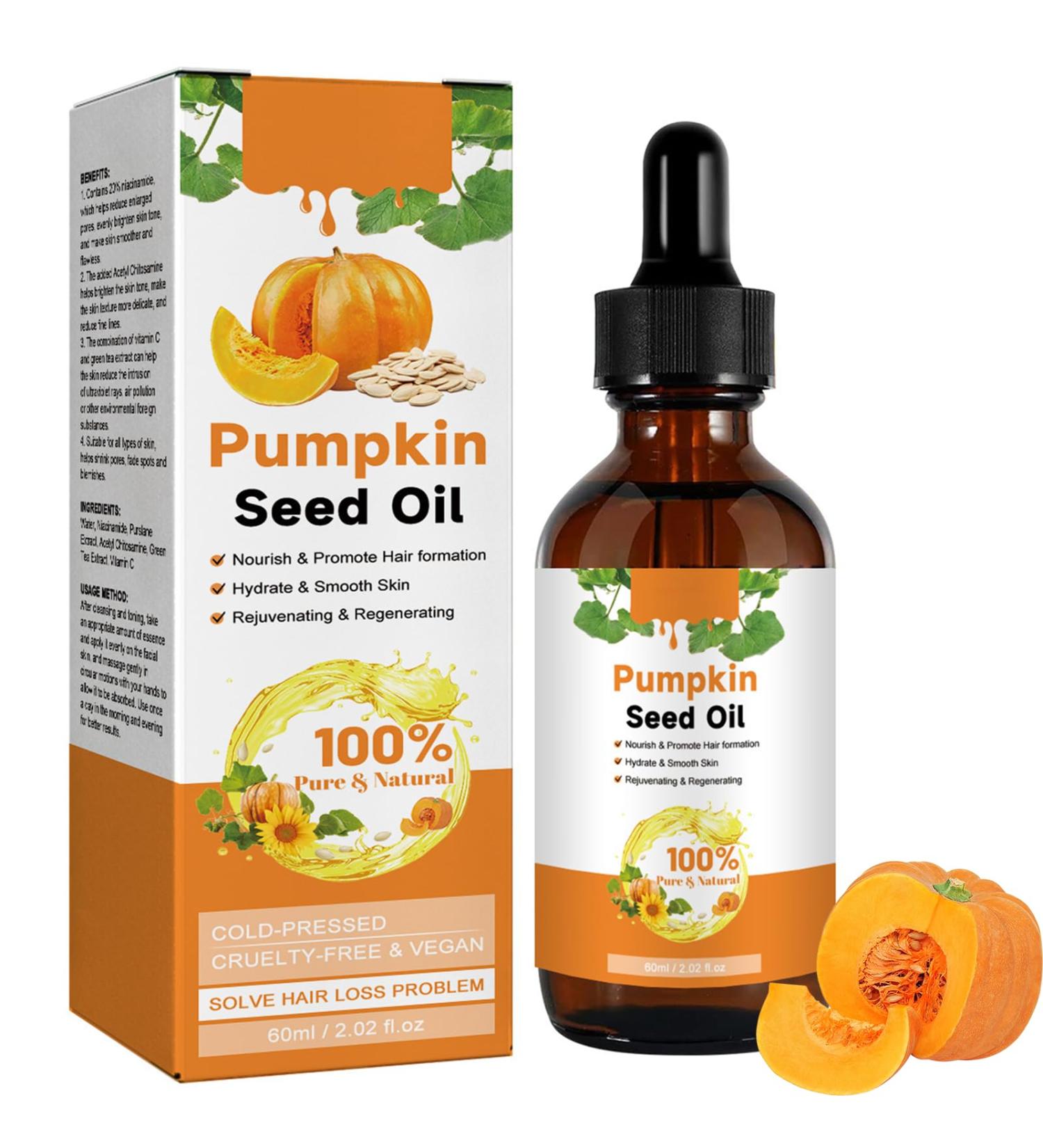 Pumpkin Seed Oil for Hair - Pumpkin Seed Oil - 100% Pure Pumpkin Seed Oil Cold Pressed for Skin Face Hair Care Eyebrow and Eyelash - Repairing Dry Damaged Hair - 60ml (2) - Buy Online on GoSupps.com