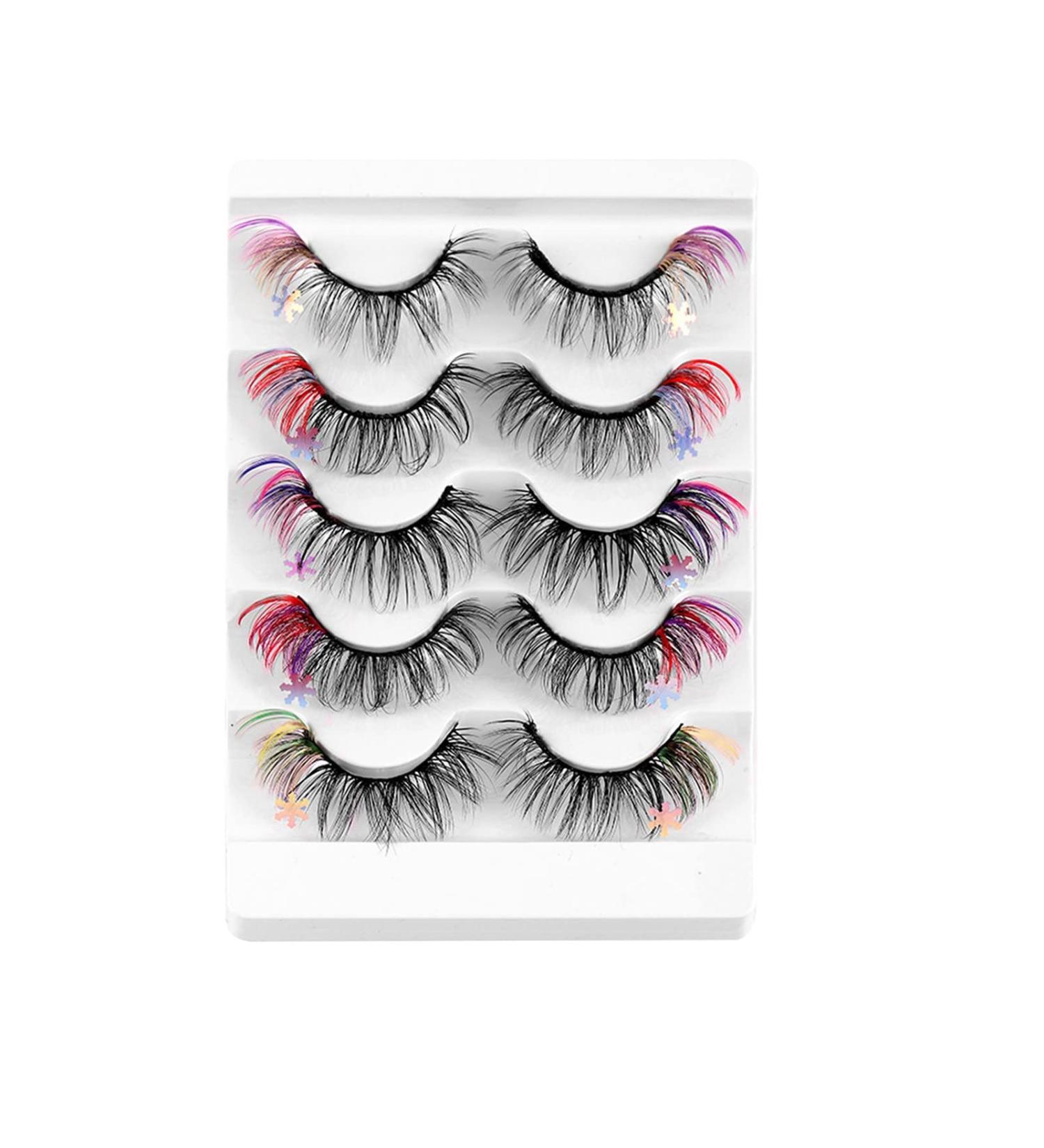 Eyelashes 25 Mm Bulk Snowflake False Eyelashes 8D Curly Natural Thick Color High Imitation Mink Eyelashes Lashes Short C One Size - Buy Online on GoSupps.com