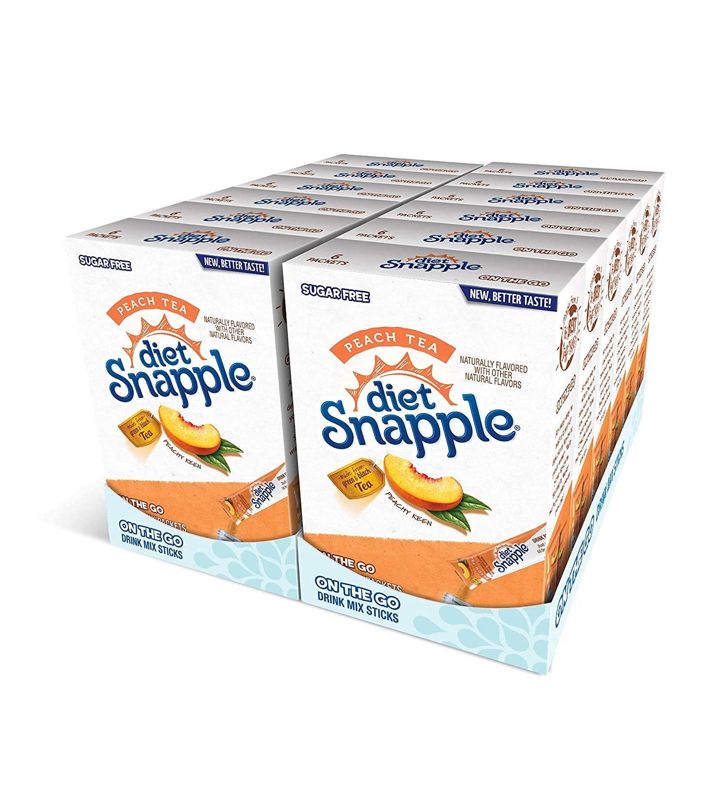 Diet Snapple  Sugar Free & Delicious, Made with Natural Flavors (Diet Peach, 72 Sticks) Diet Peach 6 Count (Pack of 12)