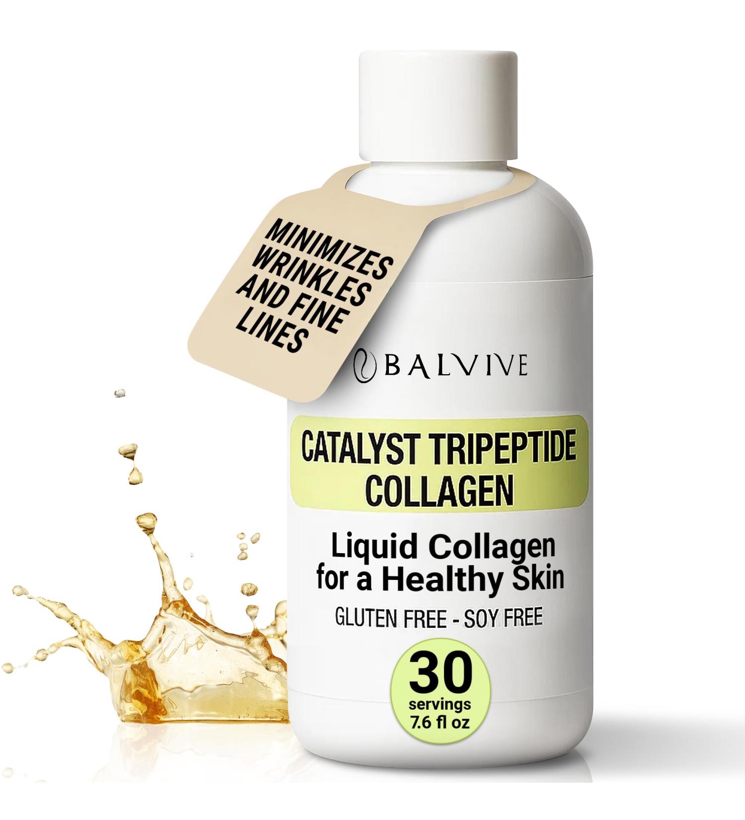 BALVIVE Advanced Liquid Collagen Peptides Drink with Morikol Biotin Vitamin C Hyaluronic Acid High Absorption Daily Marine Supplement for Women & Men Youthful Skin Hair Nails 30 Servings