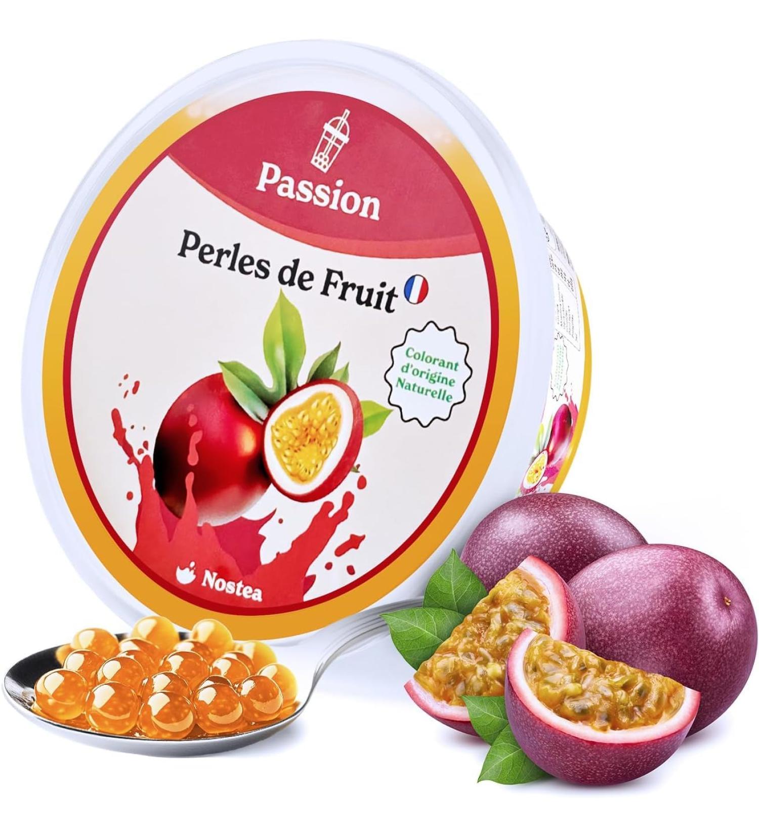  Nostea Nostea - Bubble Tea Beads - Popping Boba 100% Vegan Gluten Free - Fruit Juice Beads for Tea Drinks Dessert - Made in France - 450g (Passion) - Buy Online on GoSupps.com