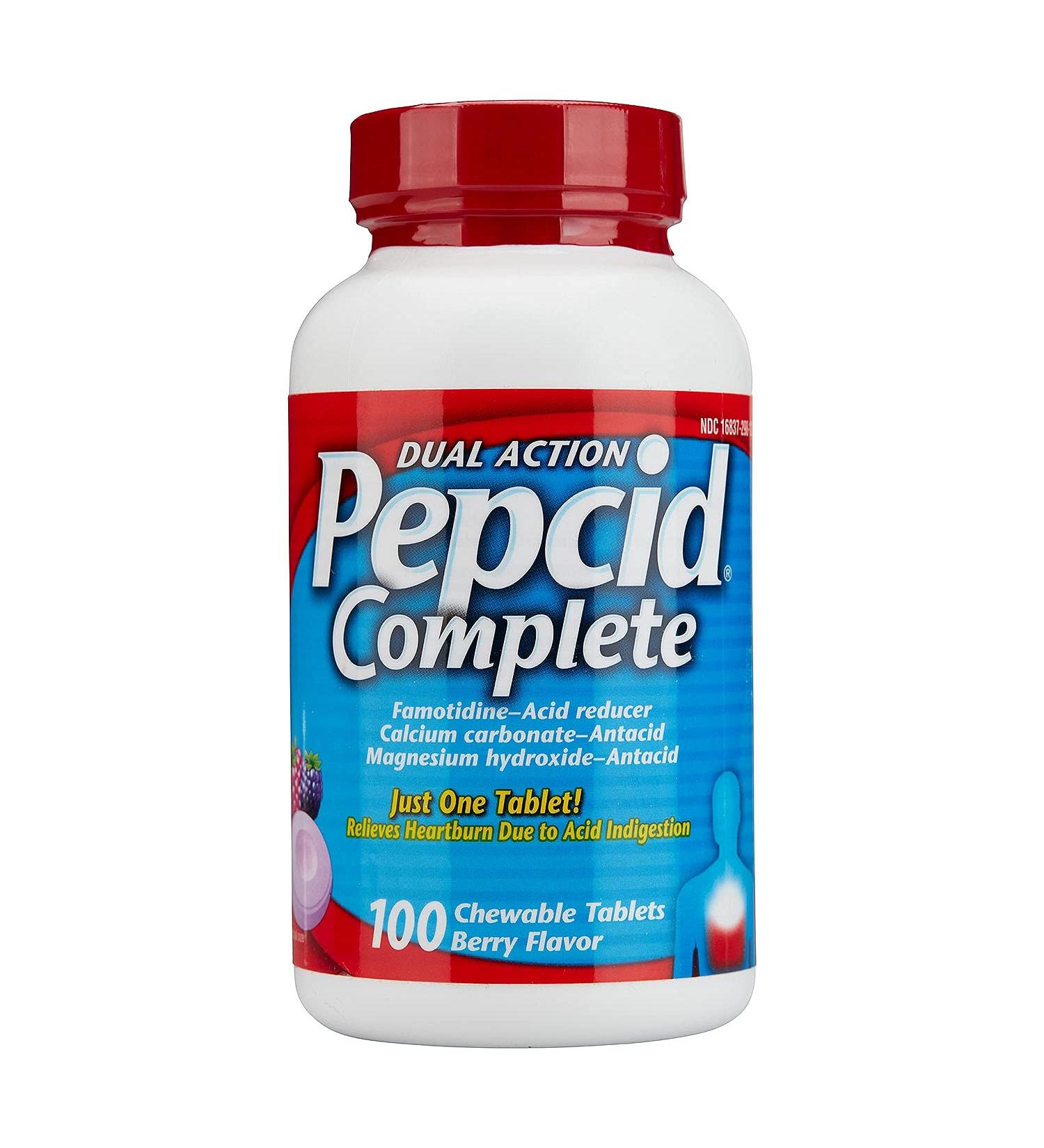 Pepcid Complete 100 Count Berry Chewable Tablets - Acid Reducer & Antacid - Buy Online on GoSupps.com