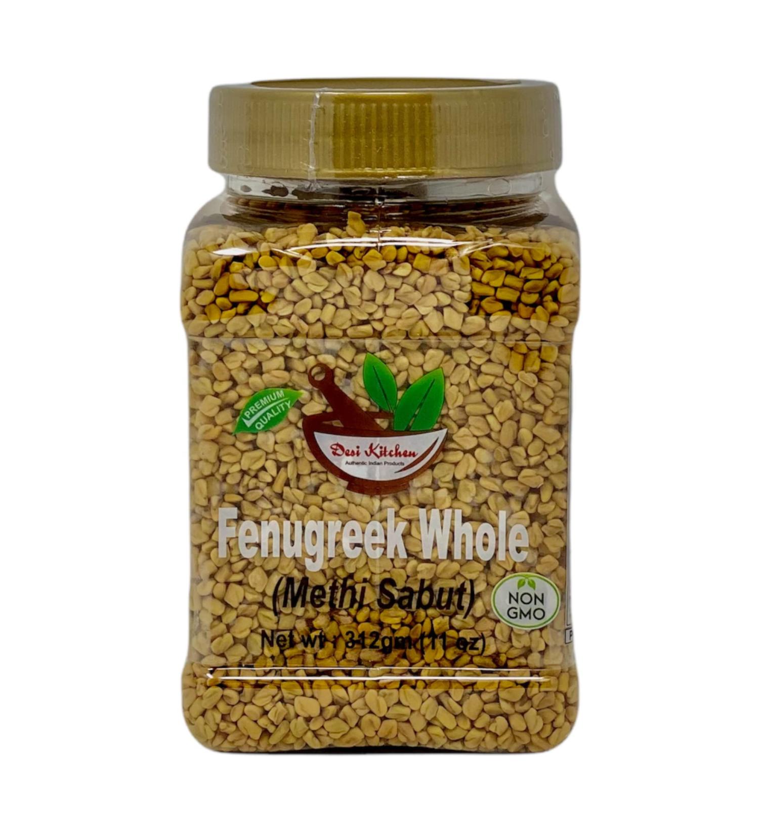 Desi Kitchen Spices Methi Sabut 312gm (11 oz) | All Natural, Salt-Free, Vegan, NON GMO - Buy Online on GoSupps.com