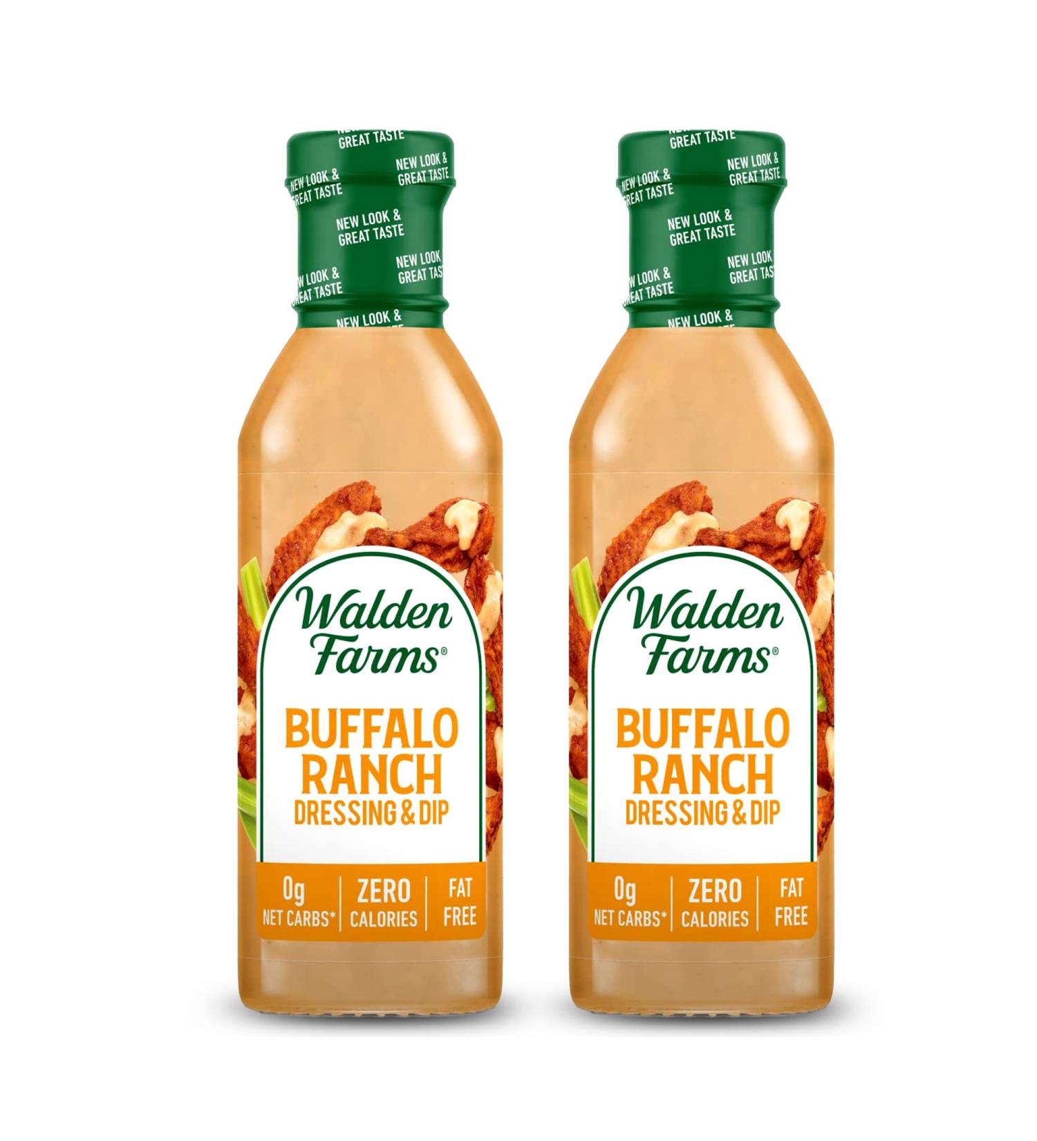 Walden Farms Buffalo Ranch Dressing 12 oz (2 Pack) | Creamy & Spicy Flavor | 0g Net Carbs | Kosher Certified | Perfect for Salads, Wings, Chicken & More - Buy Online on GoSupps.com